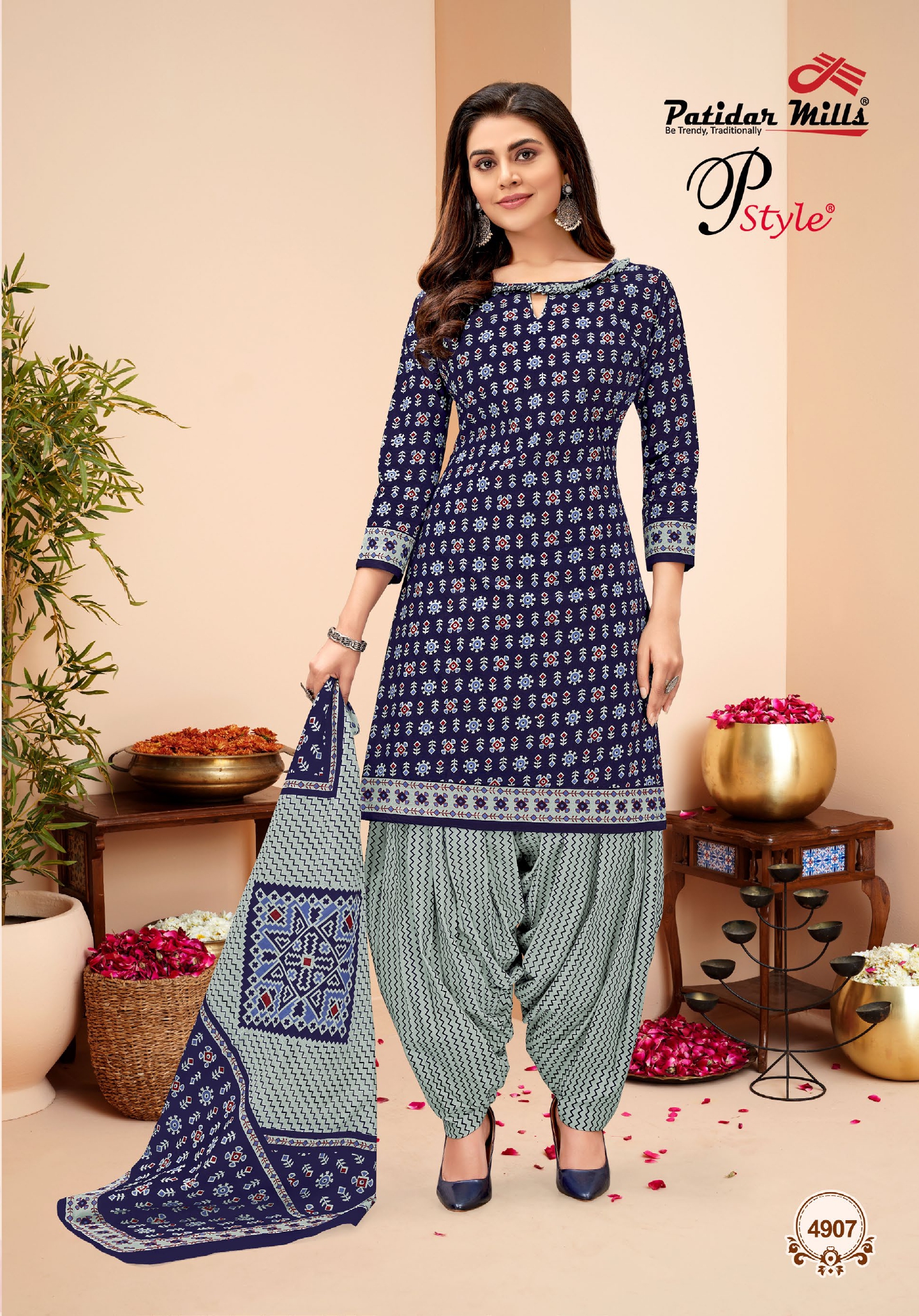 Vardan Ethnic P Style Vol 49 Cotton Wholesale Salwar Suit Catalog — Wholesale Salwar Suits, MPA wholesale from Surat - Gallery Image 7