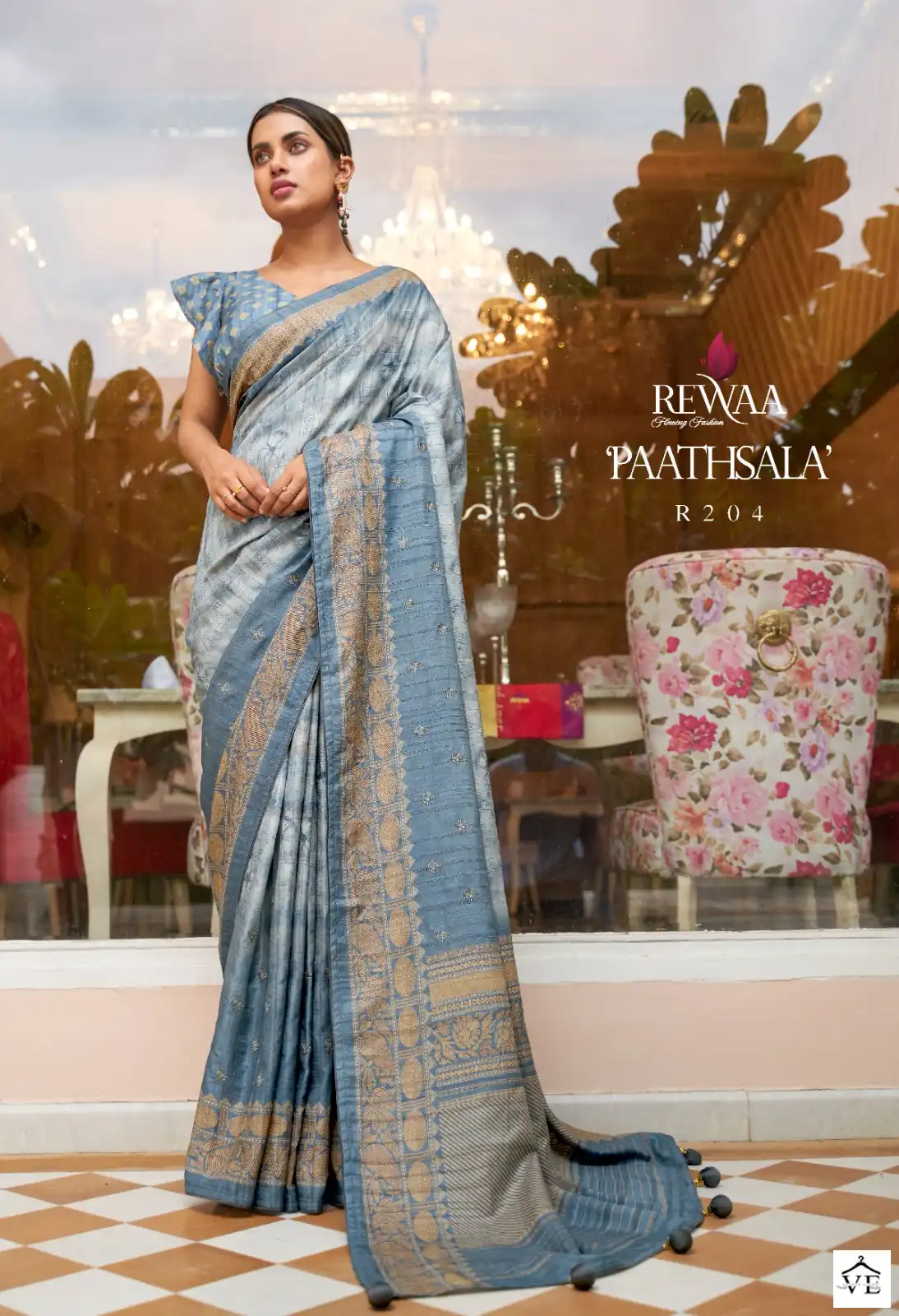 Rewaa Paathshala Soft Khadi Silk Wholesale Sarees Catalog - Image 4