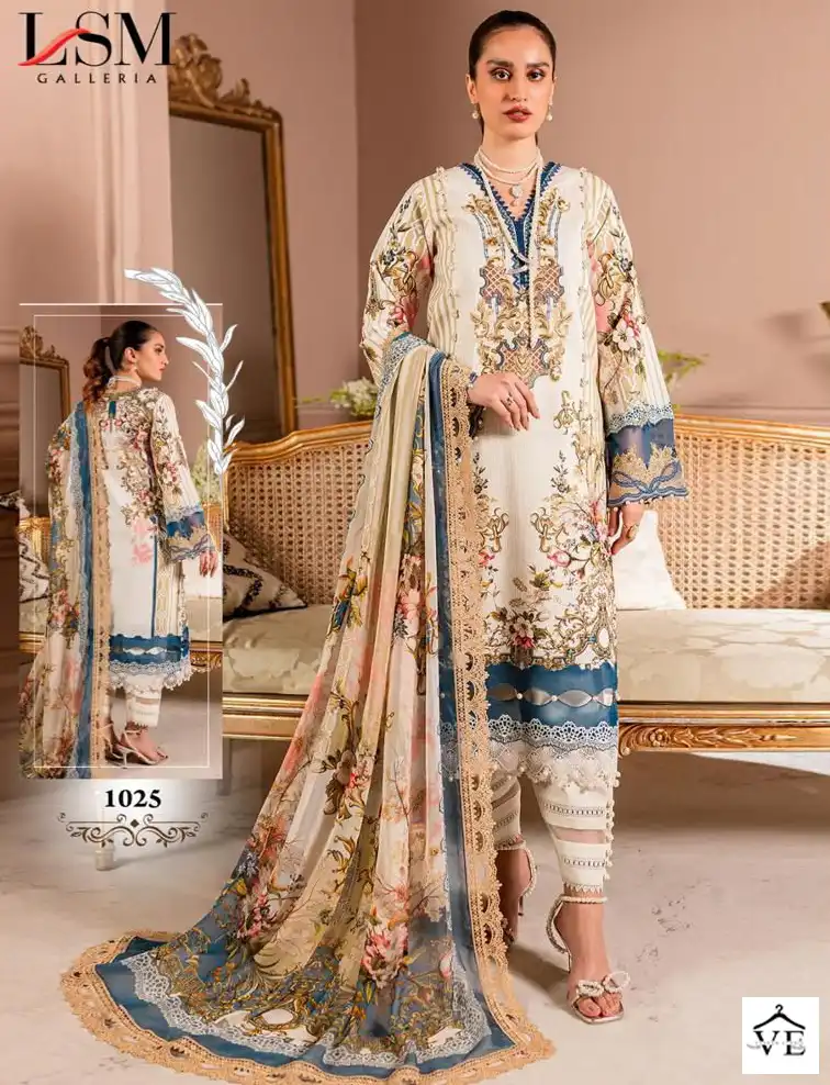 Lsm Parian Dream Heavy Luxury Lawn Collection Vol 3 Pure Heavy Lawn Wholesale Pakistani Suits Catalog — Wholesale Salwar Suits, Lsm wholesale from Surat — view 1