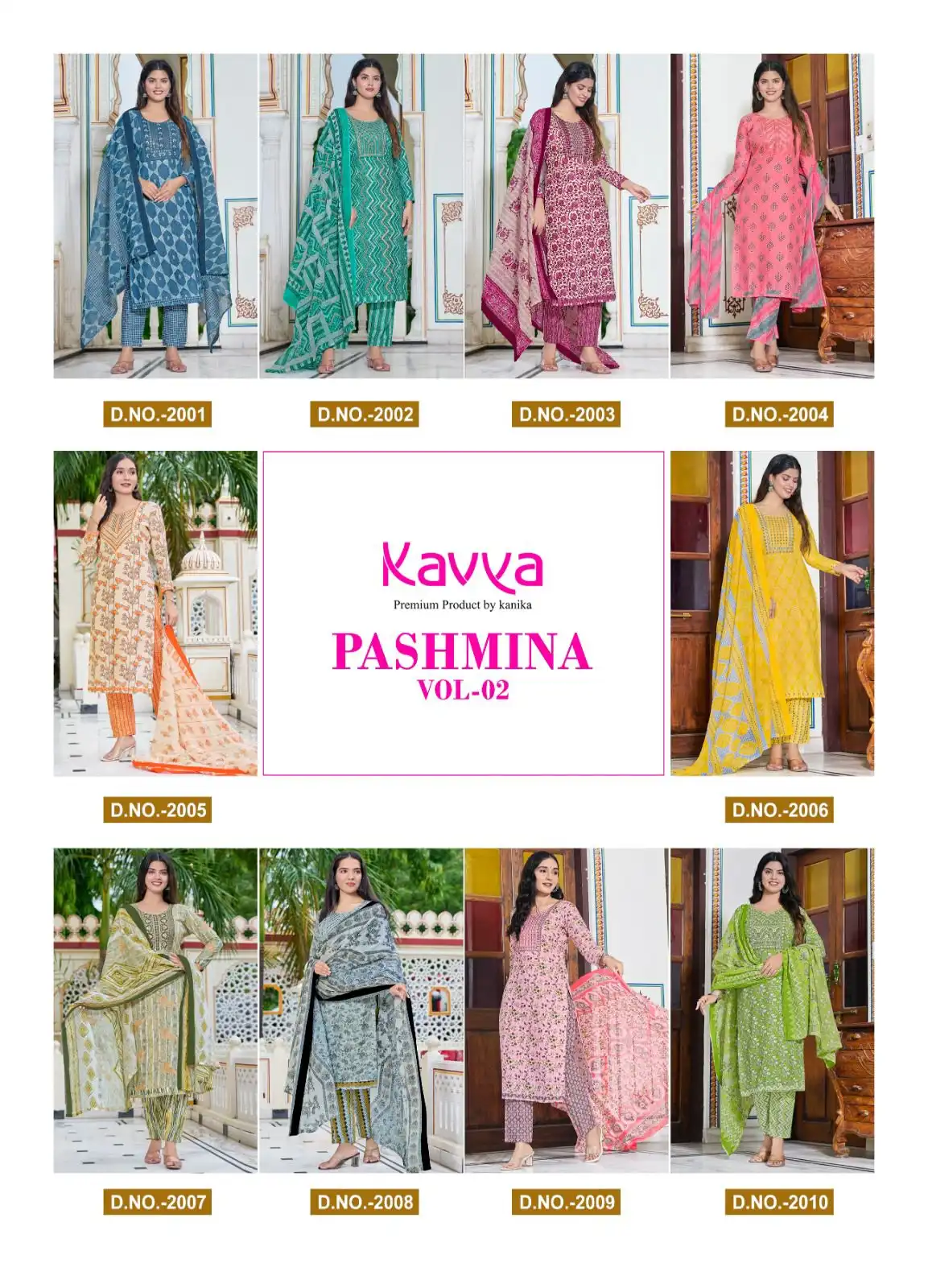 Kavya Pashmina Vol 2 Malaysian Cotton Wholesale Readymade Salwar Suit Catalog — Wholesale Salwar Suits, MPA wholesale from Surat — view 10