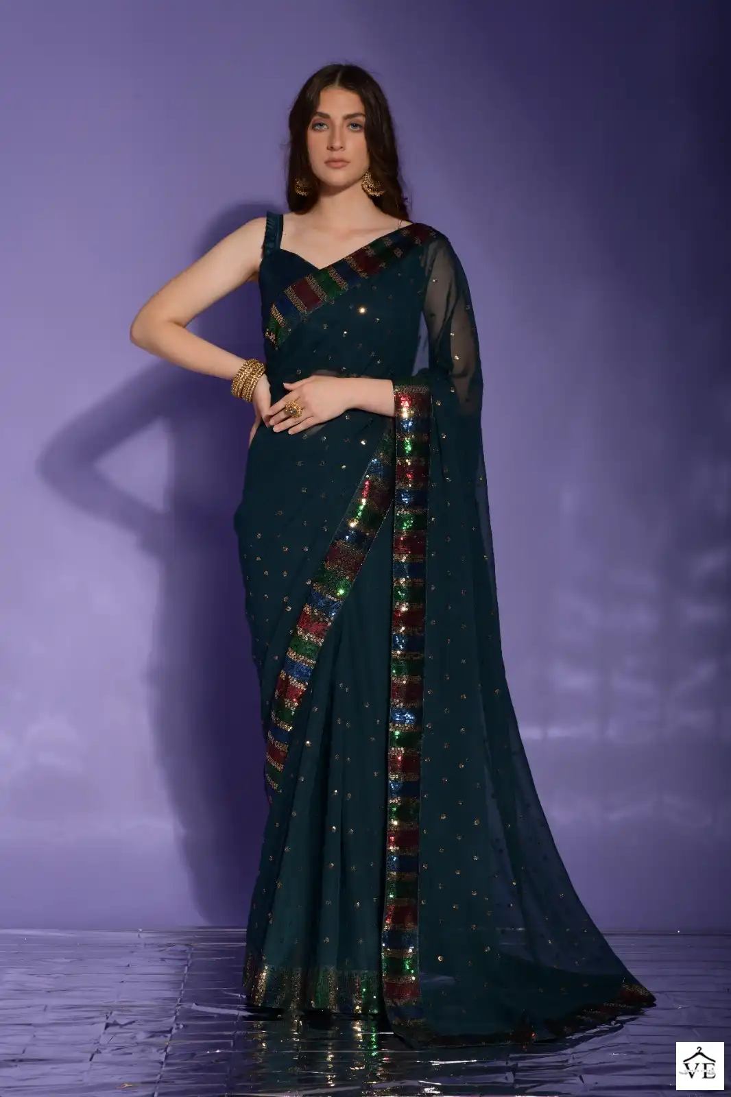 Pc Sequence Vol 26 Georgette Wholesale Fancy Sarees Catalog — Wholesale Sarees, MPA wholesale from Surat - Gallery Image 2