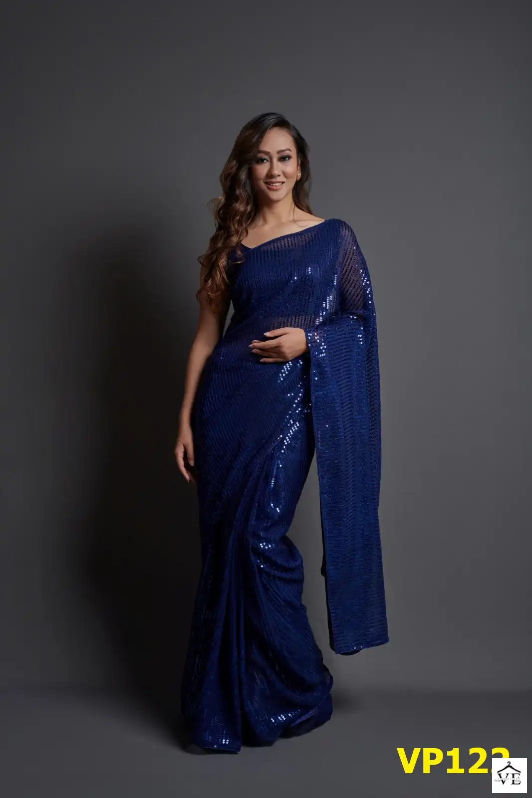 Vardan Ethnic Plain Sequence Soft Georgette Wholesale Party Wear Saree Catalog — Wholesale Sarees, MPA wholesale from Surat — view 12