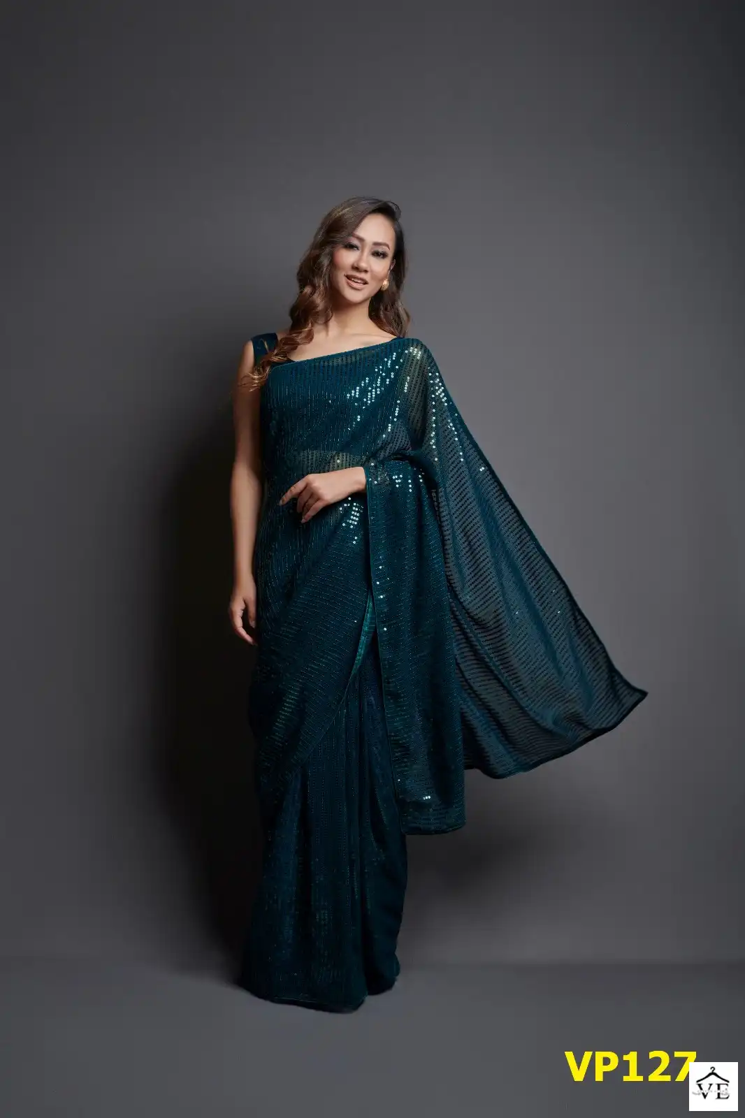 Vardan Ethnic Plain Sequence Soft Georgette Wholesale Party Wear Saree Catalog — Wholesale Sarees, MPA wholesale from Surat - Gallery Image 10