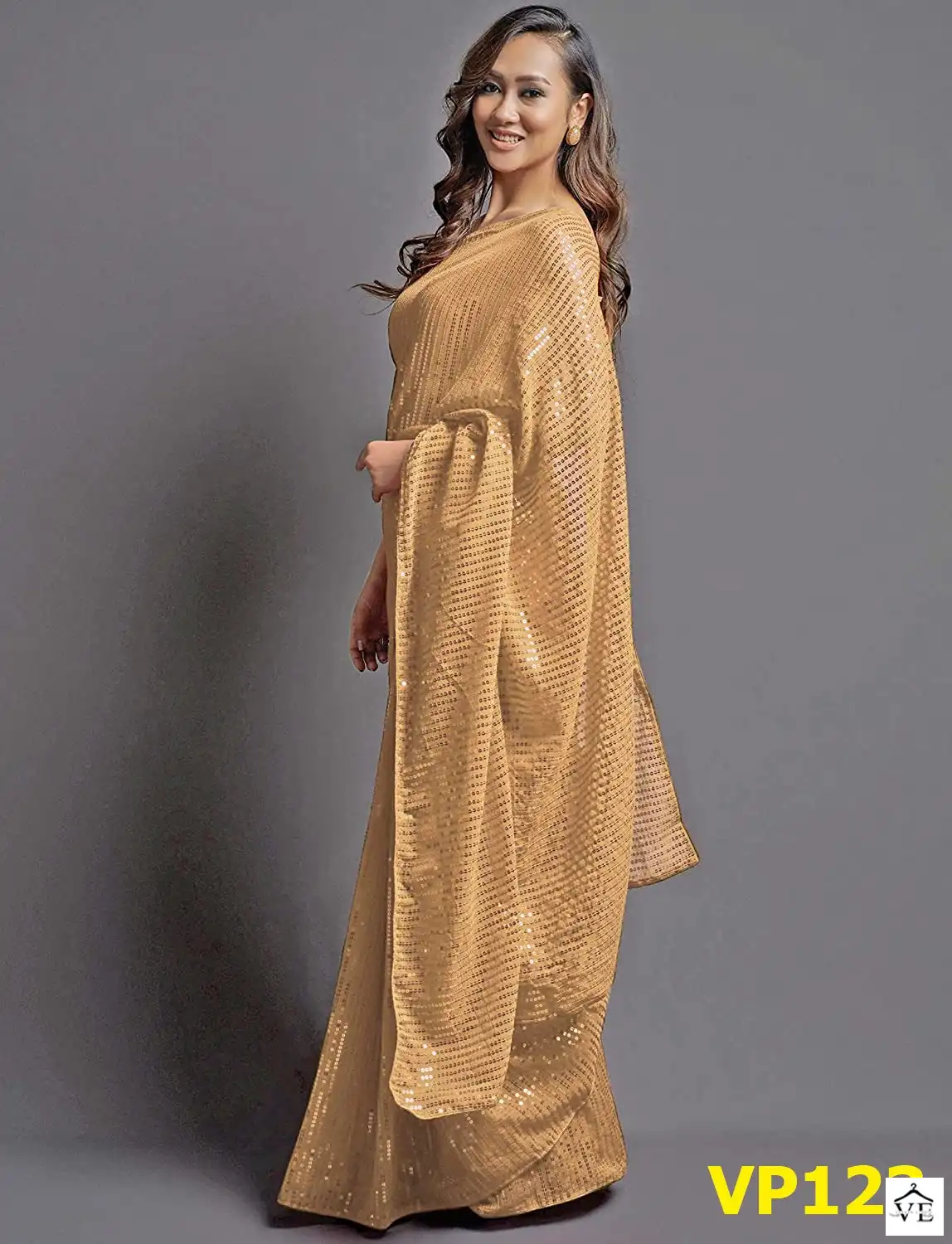 Vardan Ethnic Plain Sequence Soft Georgette Wholesale Party Wear Saree Catalog — Wholesale Sarees, MPA wholesale from Surat — view 1