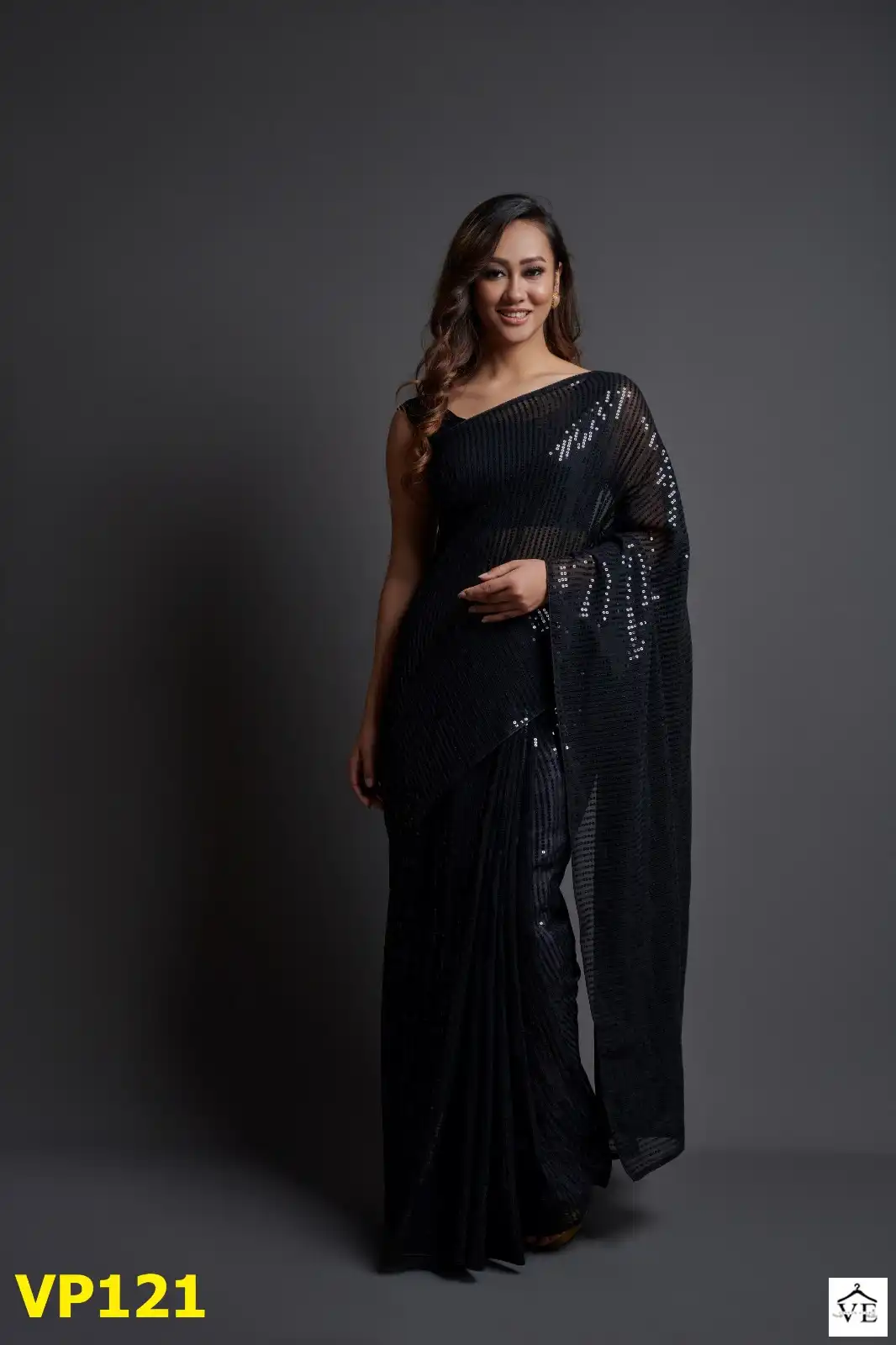 Vardan Ethnic Plain Sequence Soft Georgette Wholesale Party Wear Saree Catalog — Wholesale Sarees, MPA wholesale from Surat - Gallery Image 5