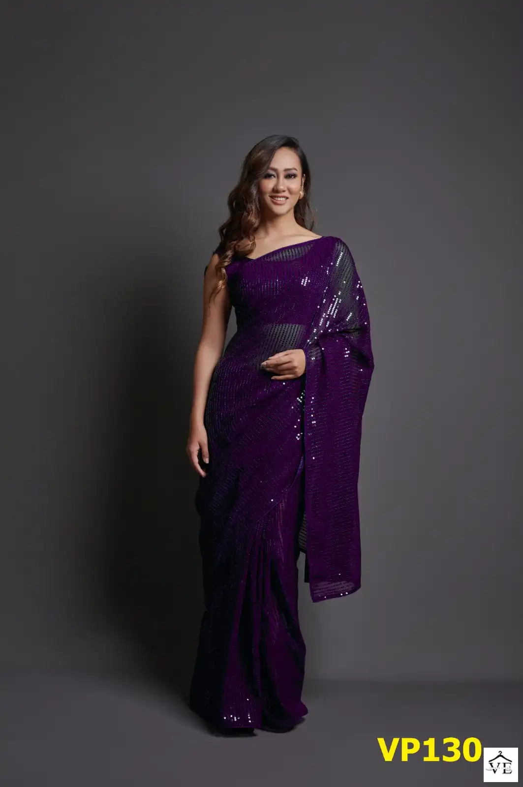 Vardan Ethnic Plain Sequence Soft Georgette Wholesale Party Wear Saree Catalog — Wholesale Sarees, MPA wholesale from Surat - Gallery Image 8