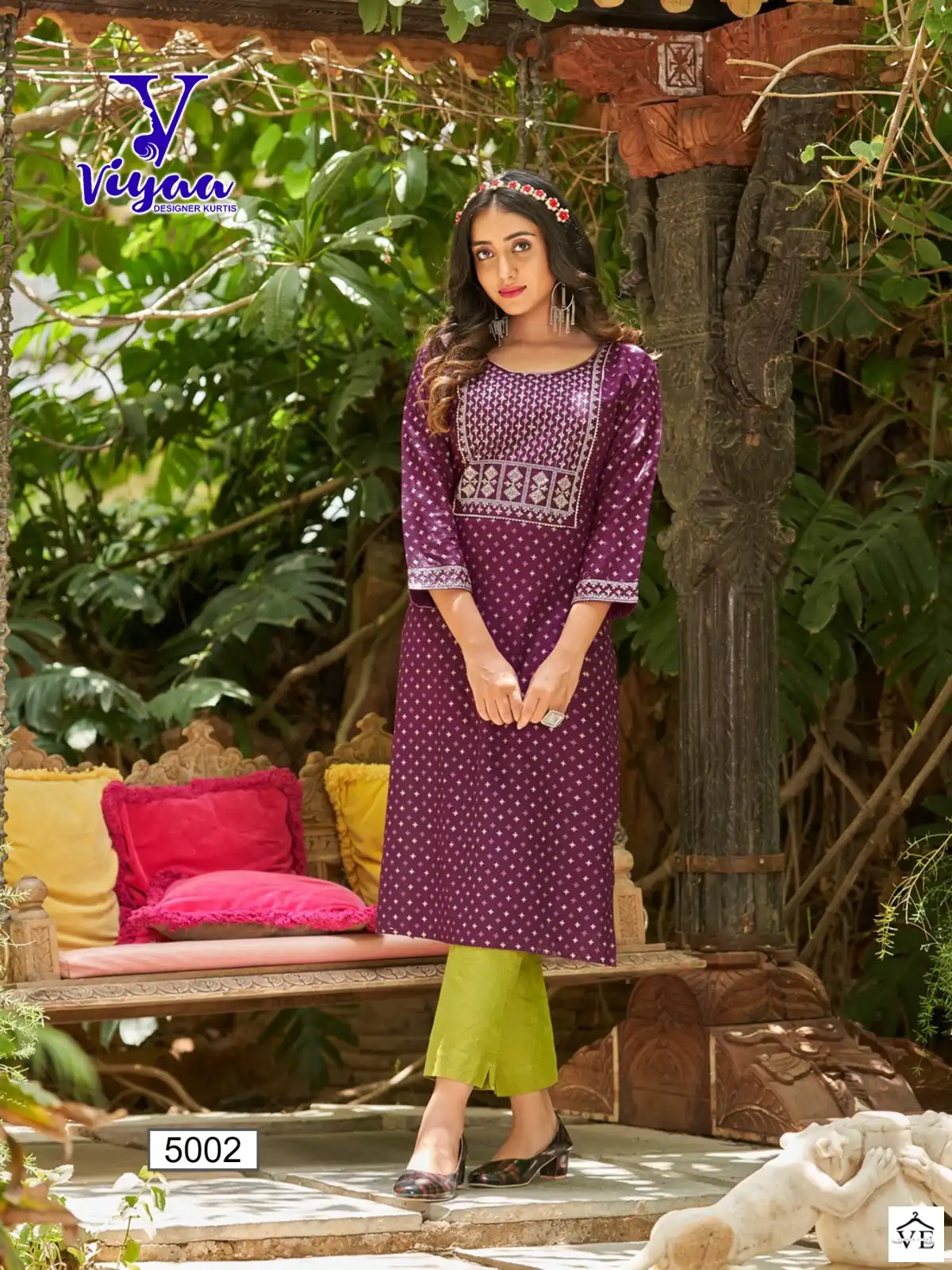 Viyaa Poshak V5 Pure 14 Kg Rayon Wholesale Kurtis Catalog — Wholesale Kurtis, MPA wholesale from Surat - Gallery Image 2