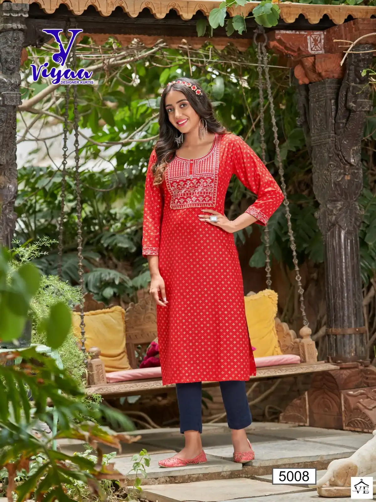 Viyaa Poshak V5 Pure 14 Kg Rayon Wholesale Kurtis Catalog — Wholesale Kurtis, MPA wholesale from Surat - Gallery Image 7