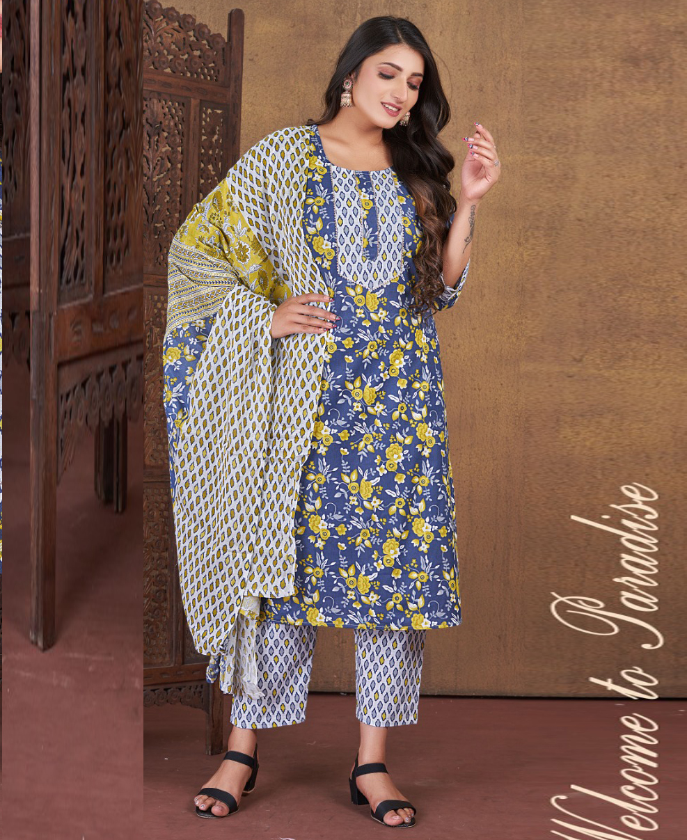 Rung Prarthna Heavy Cotton Print Wholesale Readymade Salwar Suit Catalog — Wholesale Salwar Suits, MPA wholesale from Surat — view 1