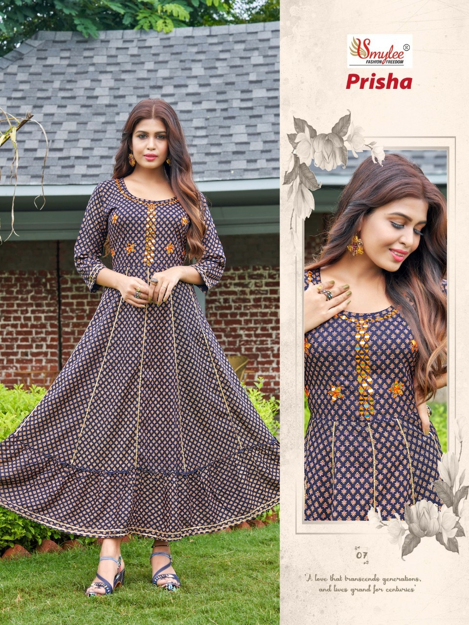 Smylee Prisha Rayon Print Wholesale Long Kurtis Catalog — Wholesale Kurtis, MPA wholesale from Surat - Gallery Image 2