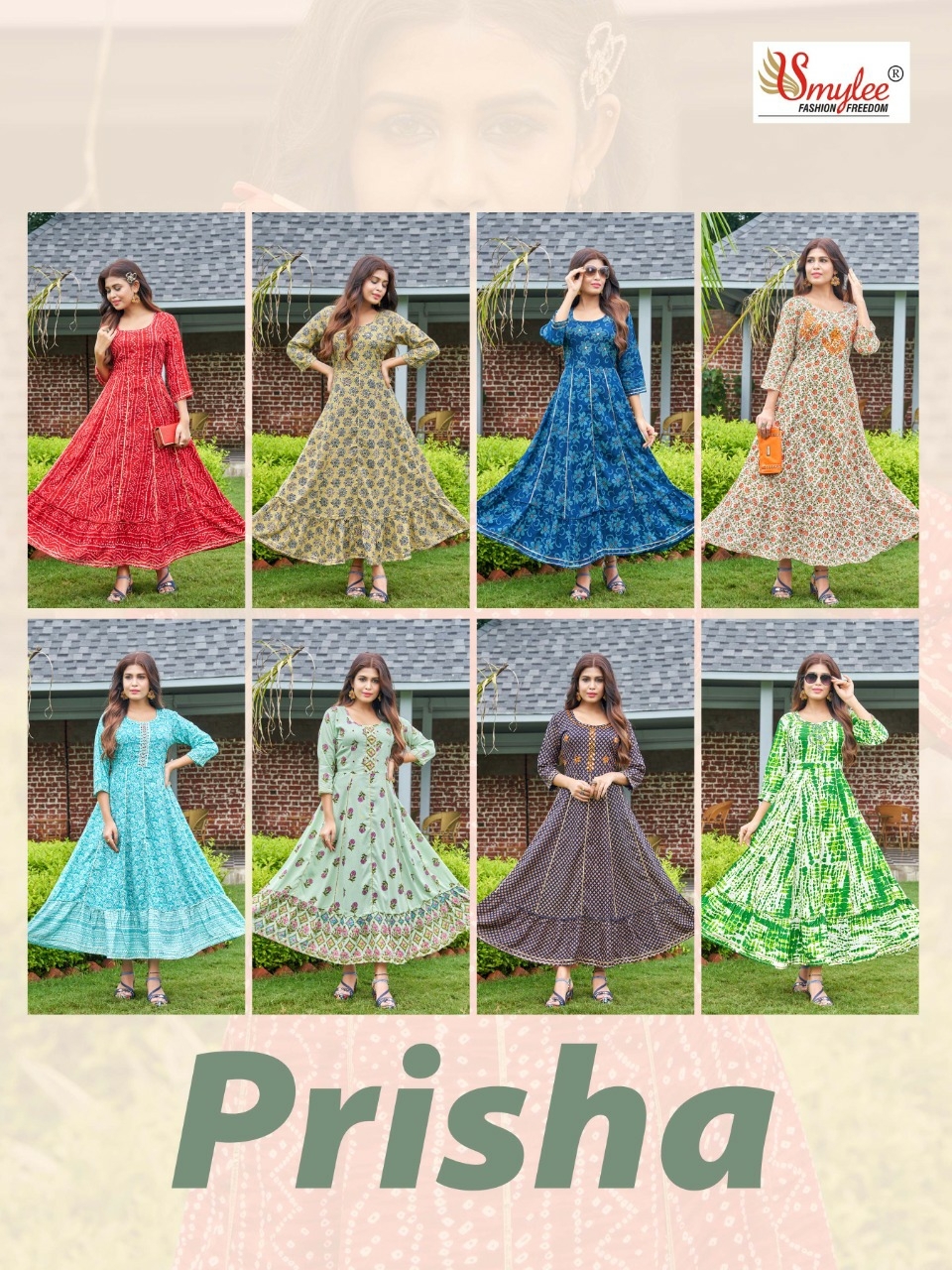Smylee Prisha Rayon Print Wholesale Long Kurtis Catalog — Wholesale Kurtis, MPA wholesale from Surat — view 7