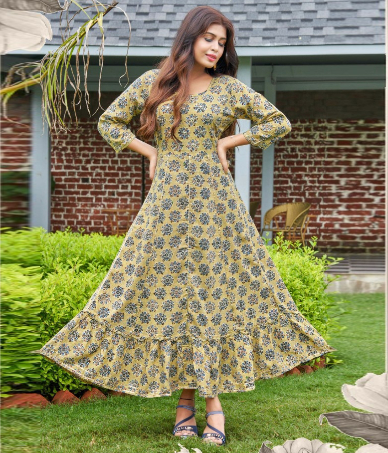 Smylee Prisha Rayon Print Wholesale Long Kurtis Catalog — Wholesale Kurtis, MPA wholesale from Surat — view 1