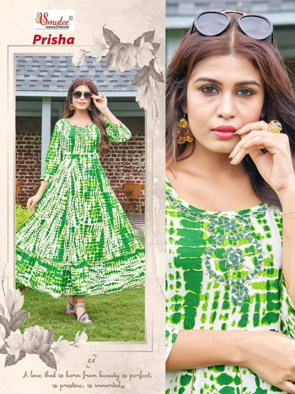 Smylee Prisha Rayon Print Wholesale Long Kurtis Catalog — Wholesale Kurtis, MPA wholesale from Surat - Gallery Image 4