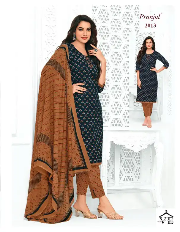 Pranjul Priyanka Vol 20 Pure Cotton Wholesale Readymade Suits Catalog — Wholesale Salwar Suits, MPA wholesale from Surat - Gallery Image 35