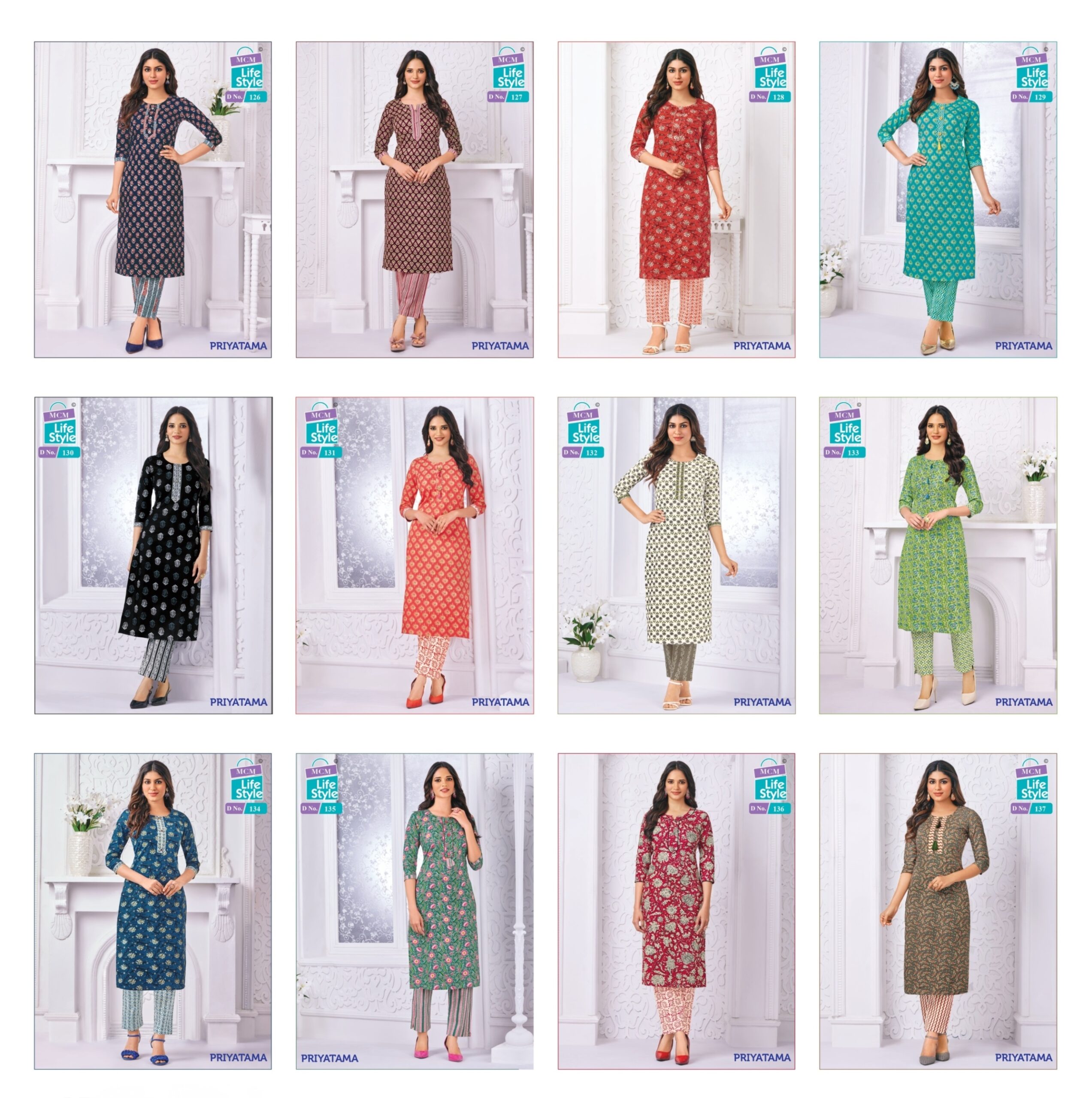 Mcm Lifestyle Priyatama Cotton Wholesale Kurti With Pant Catalog — Wholesale Kurtis, Mcm  wholesale from Surat — view 13