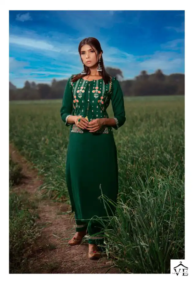 Psyna Punjabi Kudi Rayon 14 Kg Wholesale Kurtis And Jacket With Bottom Catalog — Wholesale Kurtis, MPA wholesale from Surat - Gallery Image 2