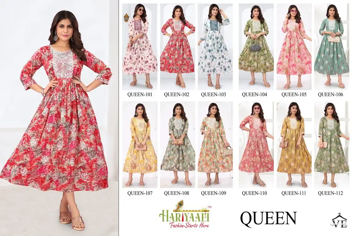 Hariyaali Queen Pure Mal Mal Wholesale Kurti Size Set Catalog — Wholesale Kurtis, MPA wholesale from Surat — view 13