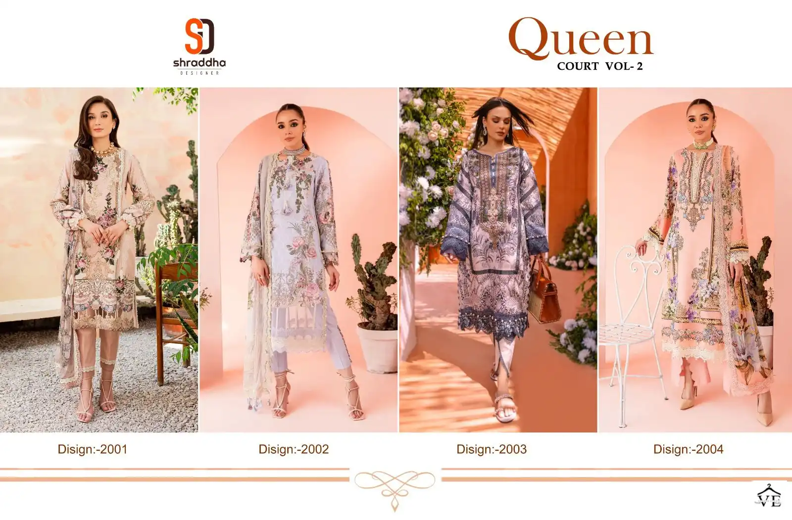 Sharaddha Designer Queen Court Vol-02 Lawn Cotton Wholesale Pakistani Suit Catalog — Wholesale Salwar Suits, MPA wholesale from Surat — view 12