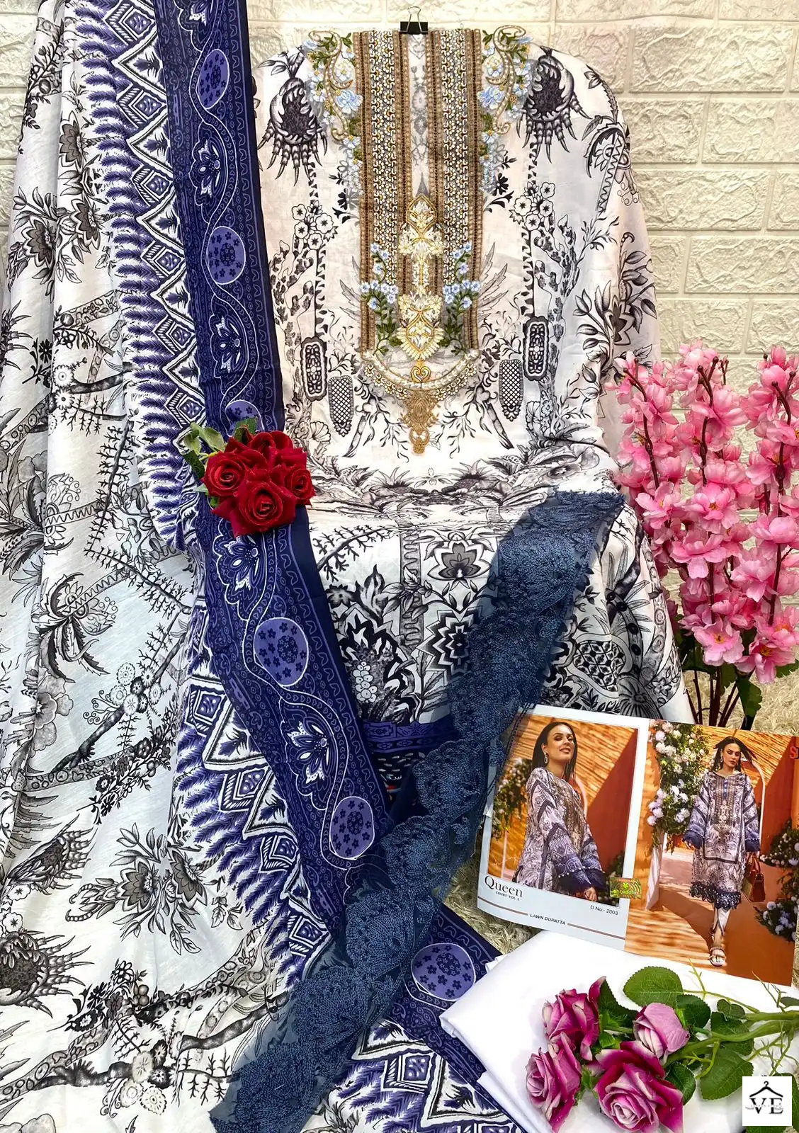 Sharaddha Designer Queen Court Vol-02 Lawn Cotton Wholesale Pakistani Suit Catalog — Wholesale Salwar Suits, MPA wholesale from Surat - Gallery Image 8