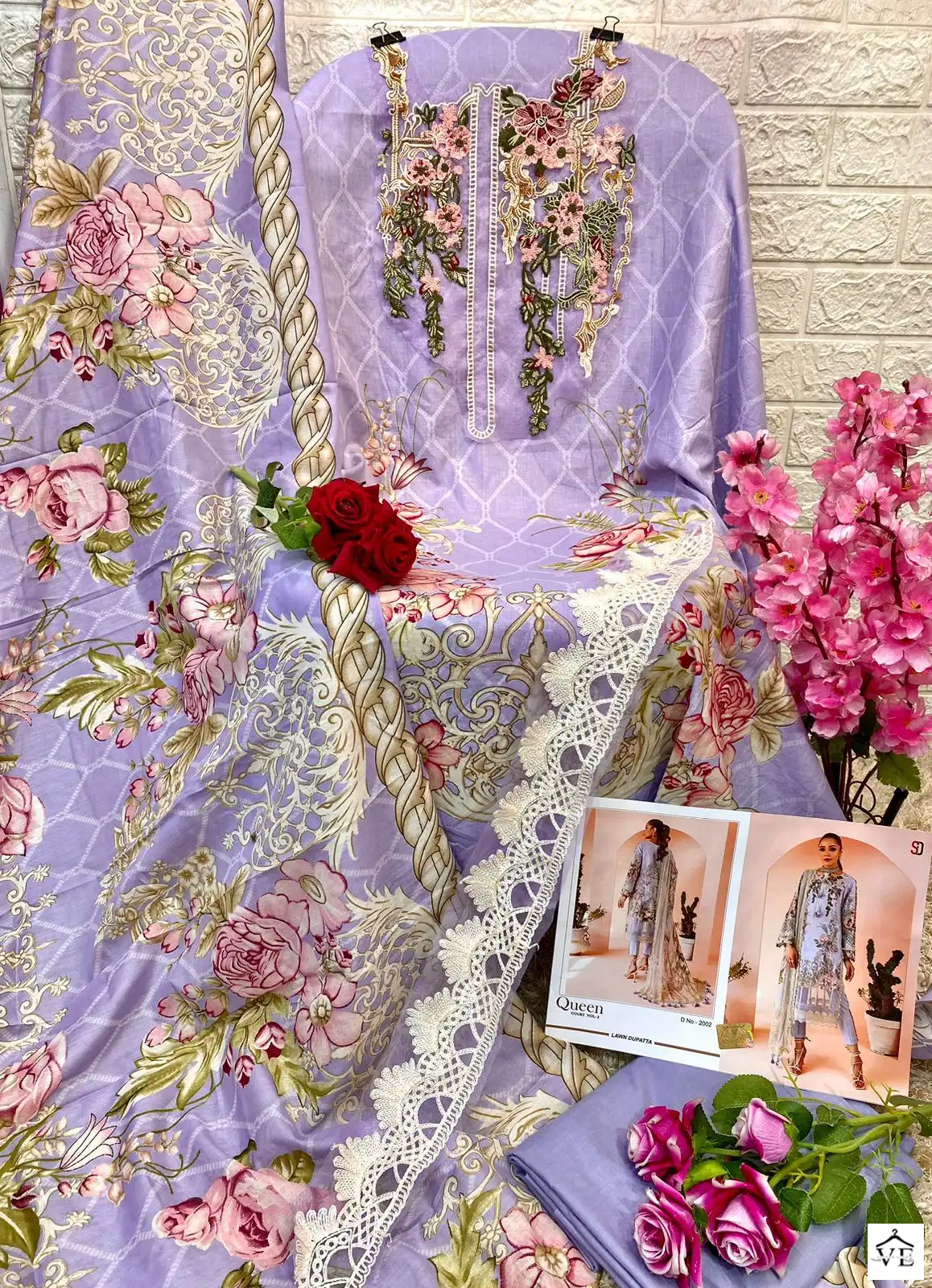 Sharaddha Designer Queen Court Vol-02 Lawn Cotton Wholesale Pakistani Suit Catalog — Wholesale Salwar Suits, MPA wholesale from Surat - Gallery Image 11
