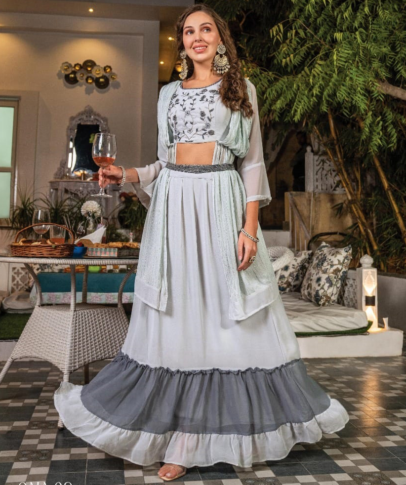 Vardan Ethnic Qala Georgette Wholesale Long Gowns Catalog — Wholesale Kurtis, MPA wholesale from Surat — view 1