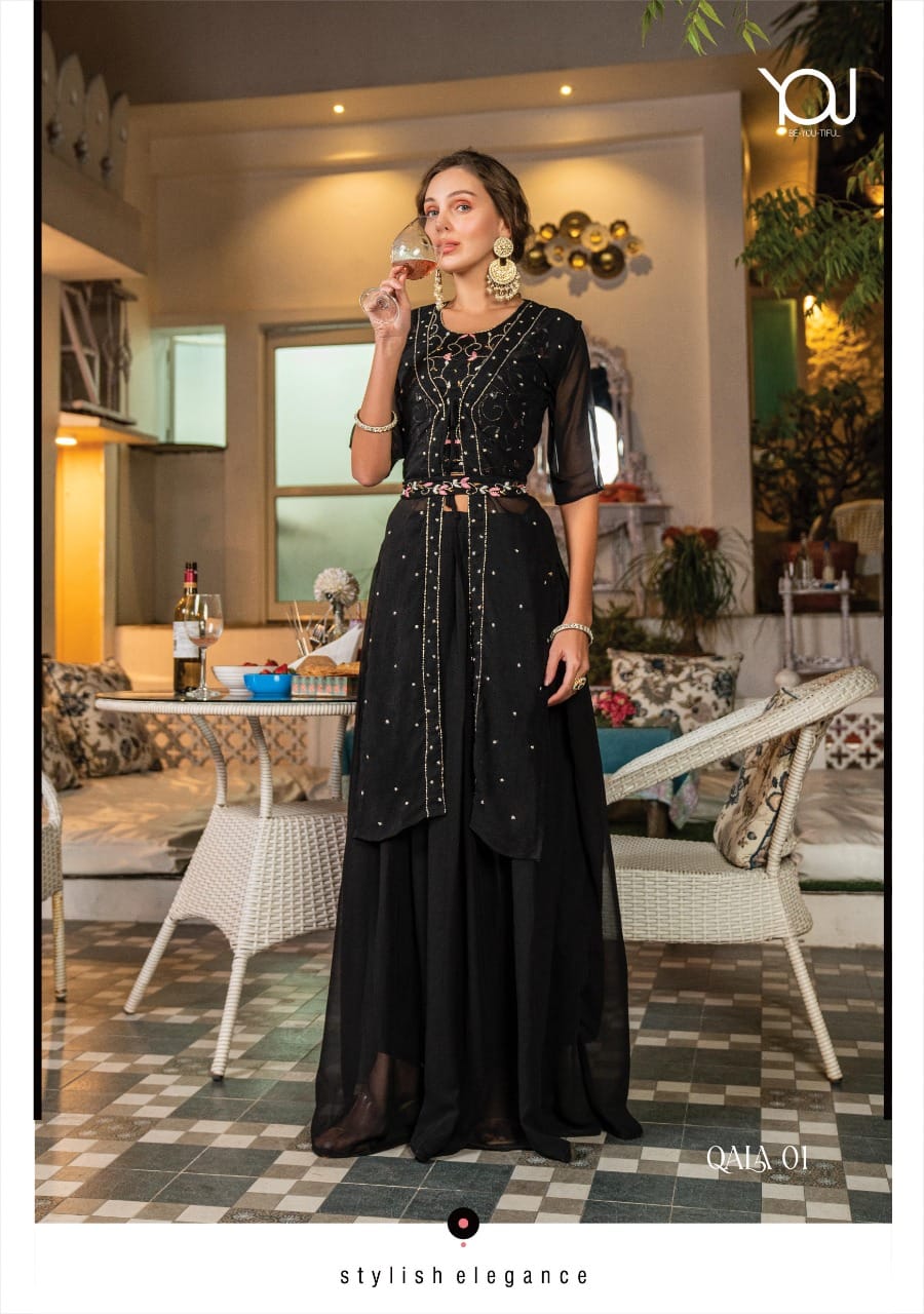 Vardan Ethnic Qala Georgette Wholesale Long Gowns Catalog — Wholesale Kurtis, MPA wholesale from Surat - Gallery Image 3