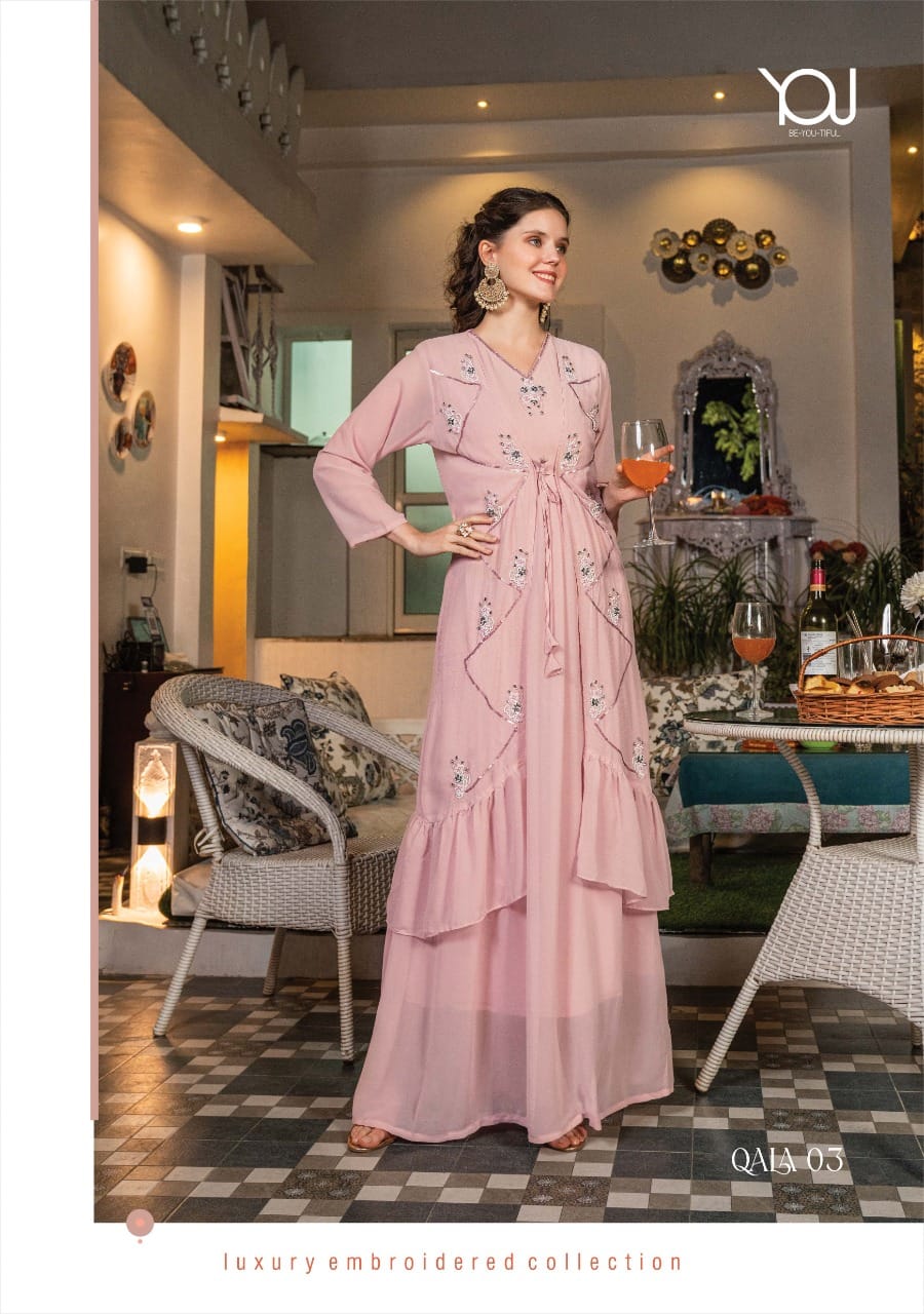 Vardan Ethnic Qala Georgette Wholesale Long Gowns Catalog — Wholesale Kurtis, MPA wholesale from Surat - Gallery Image 4