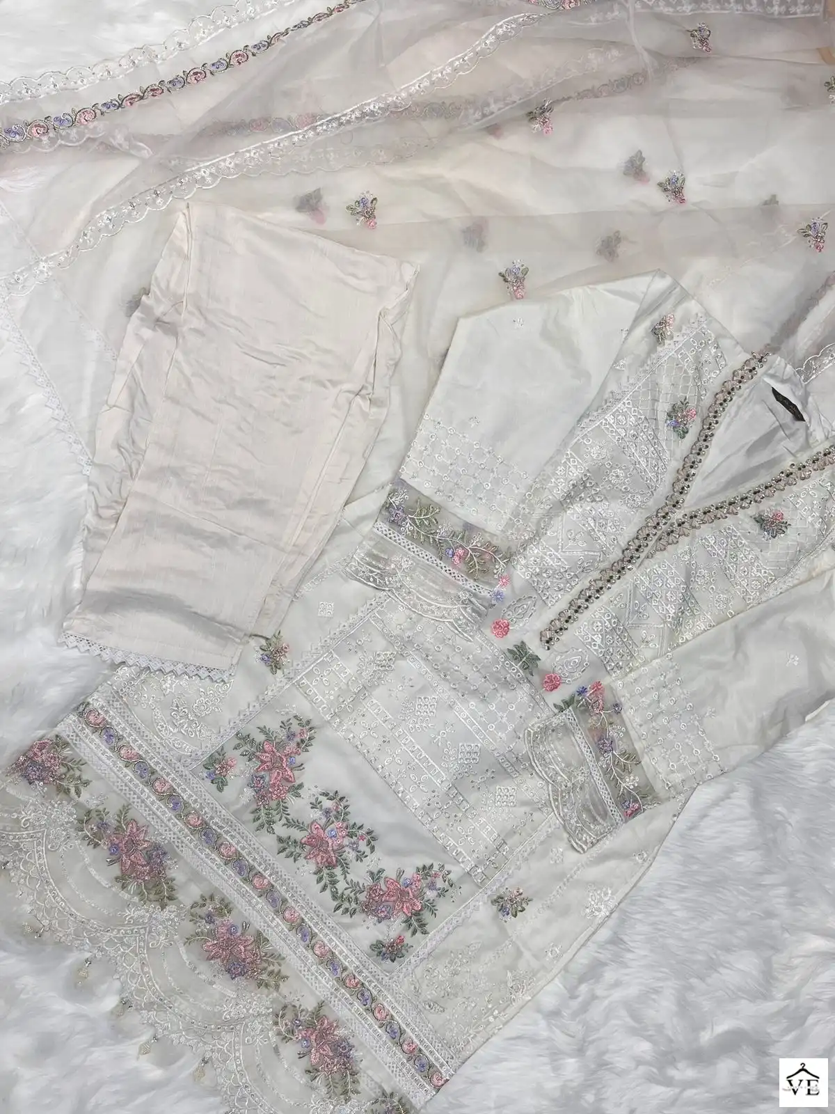 Al Amra R-01 Organza Wholesale Readymade Suits Catalog — Wholesale Salwar Suits, MPA wholesale from Surat - Gallery Image 3