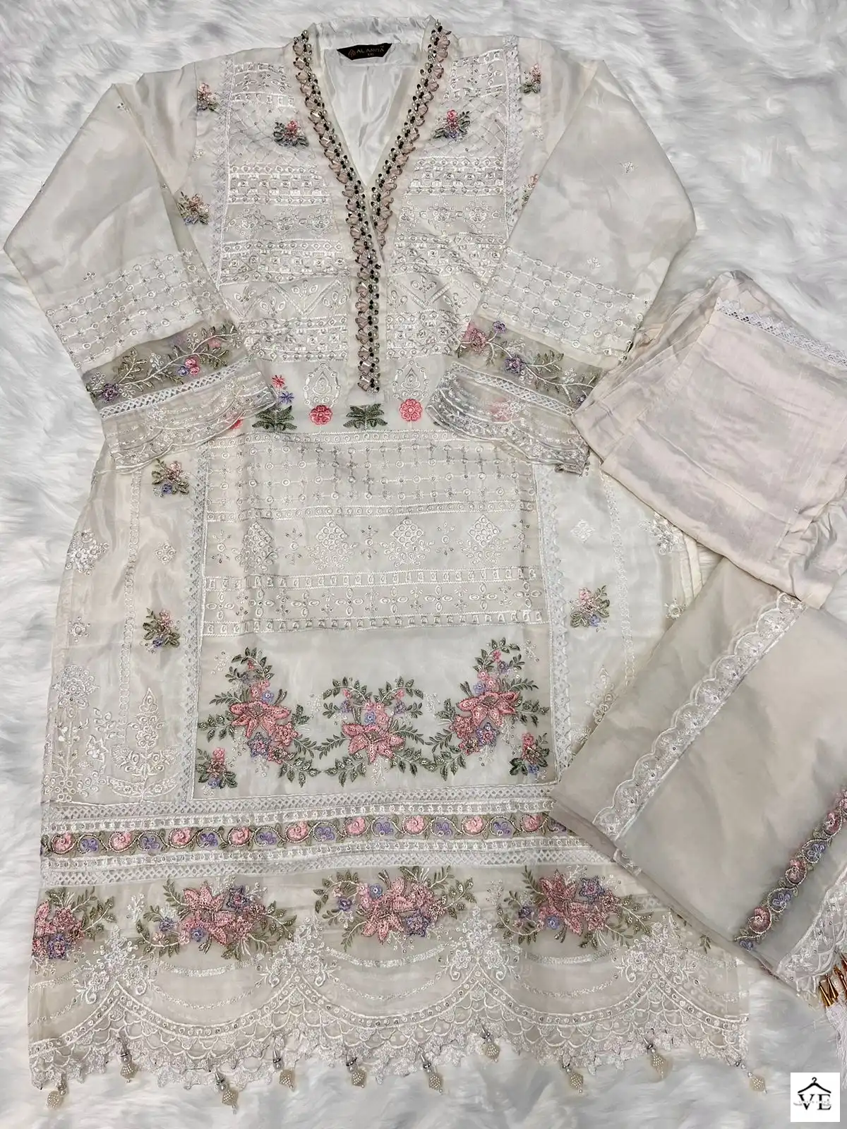 Al Amra R-01 Organza Wholesale Readymade Suits Catalog — Wholesale Salwar Suits, MPA wholesale from Surat - Gallery Image 4