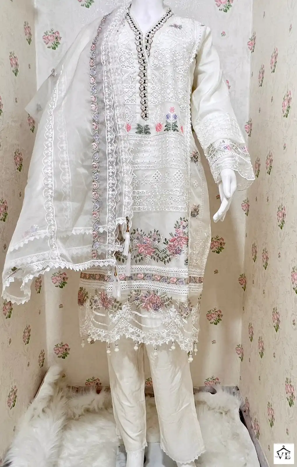 Al Amra R-01 Organza Wholesale Readymade Suits Catalog — Wholesale Salwar Suits, MPA wholesale from Surat - Gallery Image 2