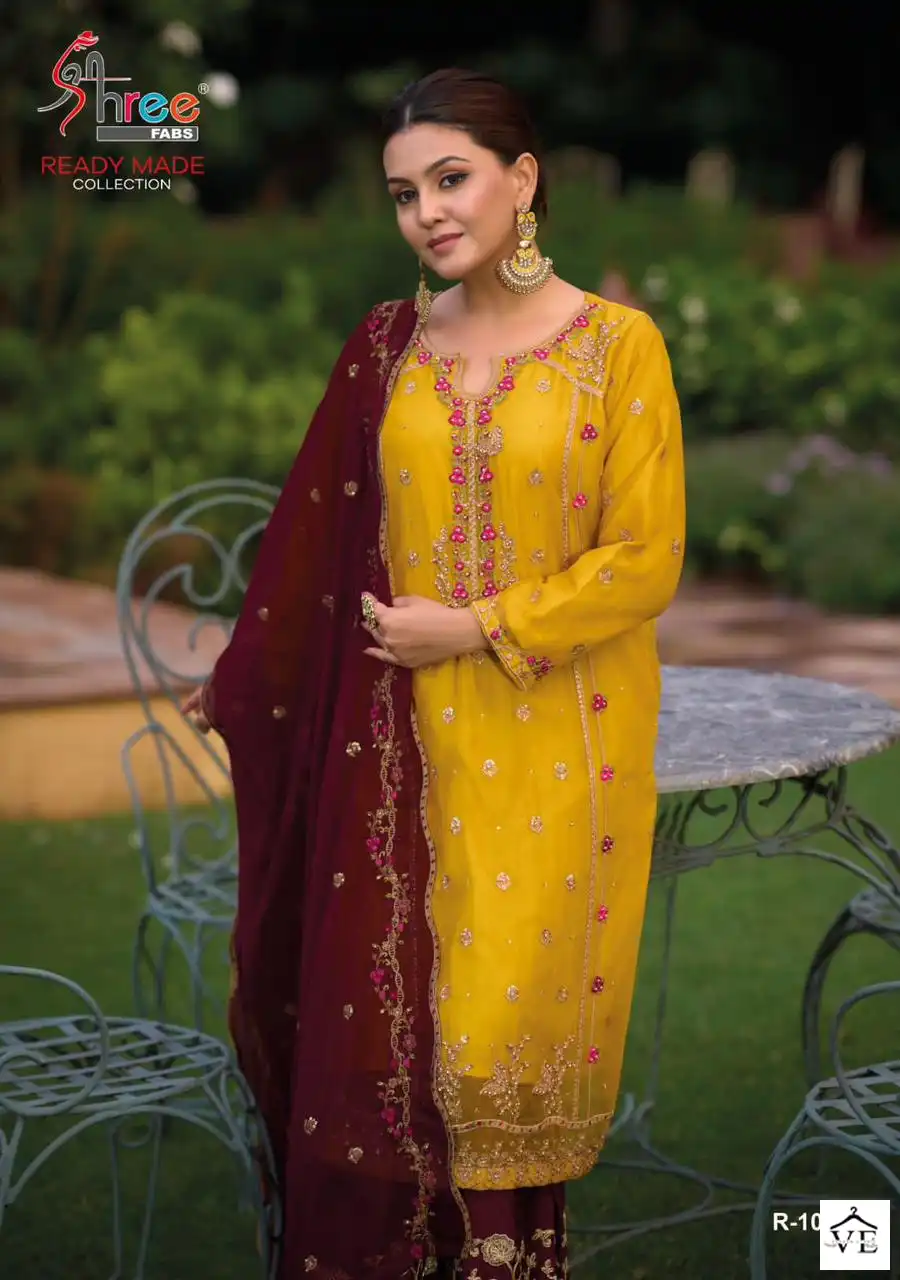 Shree Fabs R-1089 Pure Chiffon Wholesale Readymade Salwar Suit — Wholesale Salwar Suits, MPA wholesale from Surat — view 2