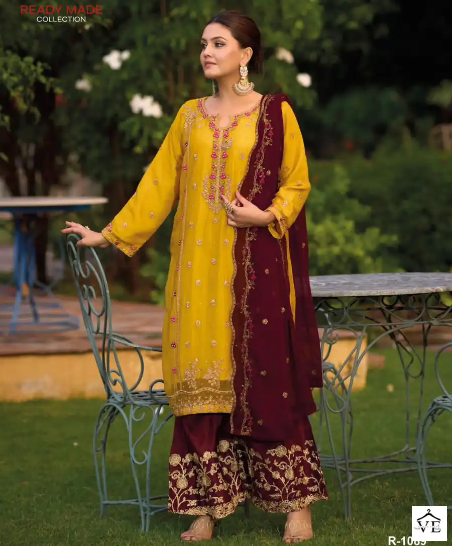 Shree Fabs R-1089 Pure Chiffon Wholesale Readymade Salwar Suit — Wholesale Salwar Suits, MPA wholesale from Surat — view 1