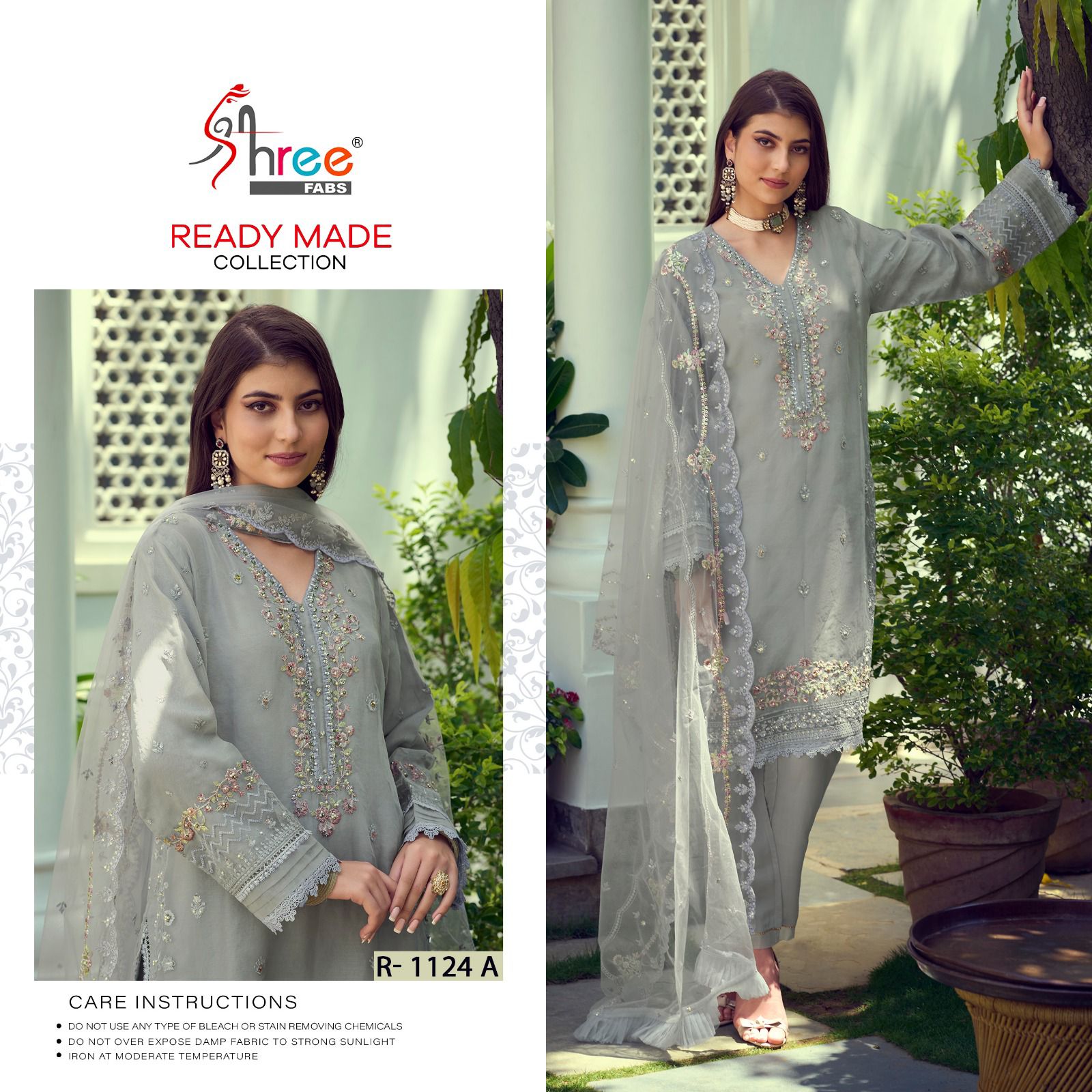 Shree Fab R 1124 Organza Wholesale Pakistani Readymade Salwar Suit Catalog — Wholesale Salwar Suits, MPA wholesale from Surat - Gallery Image 2