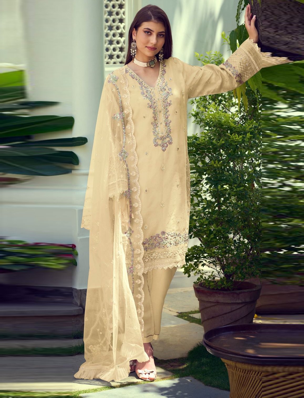 Shree Fab R 1124 Organza Wholesale Pakistani Readymade Salwar Suit Catalog — Wholesale Salwar Suits, MPA wholesale from Surat — view 1