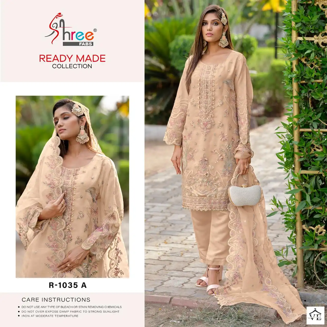 Shree Fabs R-1135 Organza Wholesale Readymade Salwar Suit Catalog — Wholesale Salwar Suits, MPA wholesale from Surat - Gallery Image 4