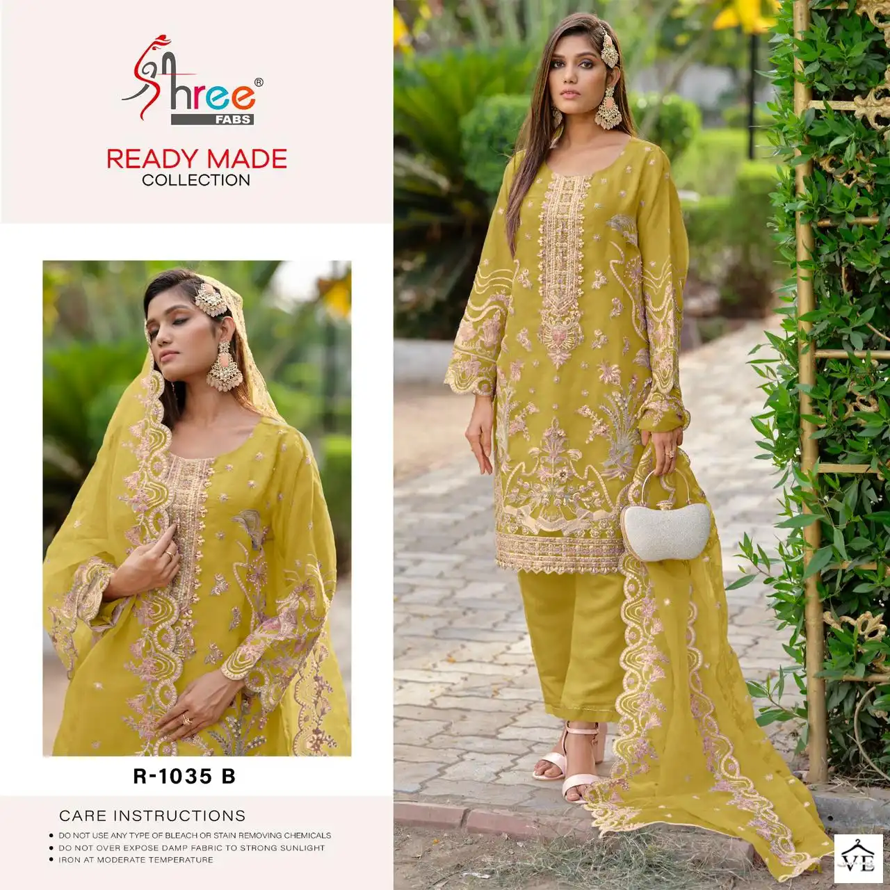 Shree Fabs R-1135 Organza Wholesale Readymade Salwar Suit Catalog — Wholesale Salwar Suits, MPA wholesale from Surat - Gallery Image 2