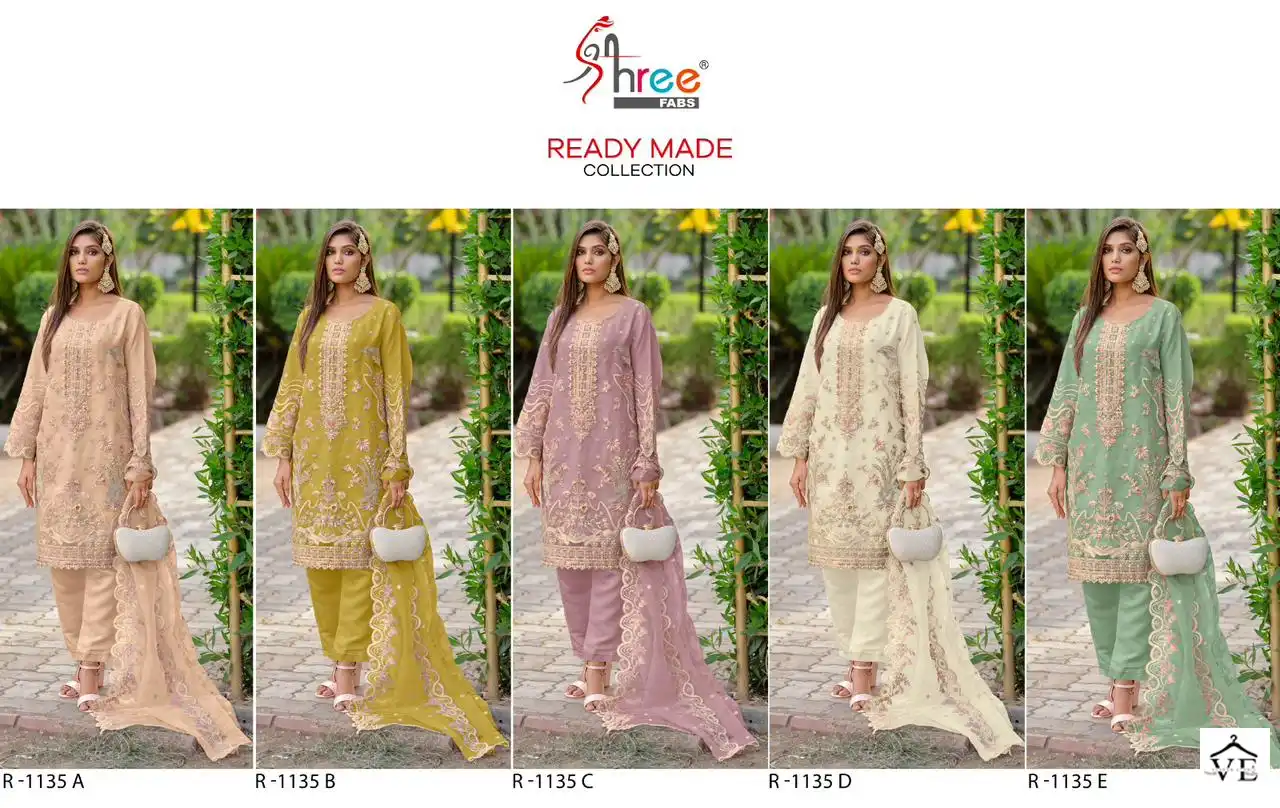 Shree Fabs R-1135 Organza Wholesale Readymade Salwar Suit Catalog — Wholesale Salwar Suits, MPA wholesale from Surat — view 6