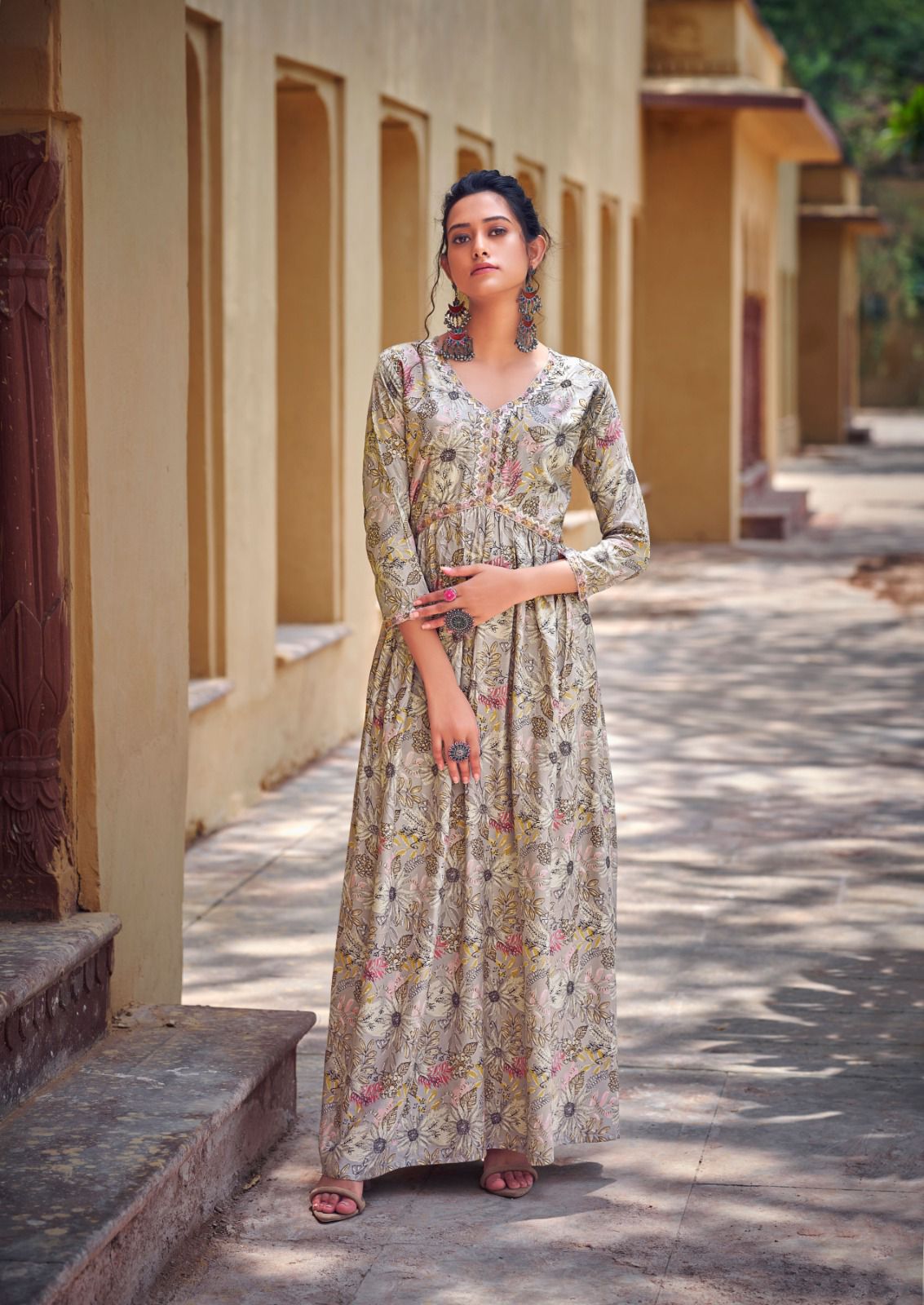 Vitara Fashion Raghini Rayon Wholesale Long Gown Catalog — Wholesale Kurtis, MPA wholesale from Surat - Gallery Image 3