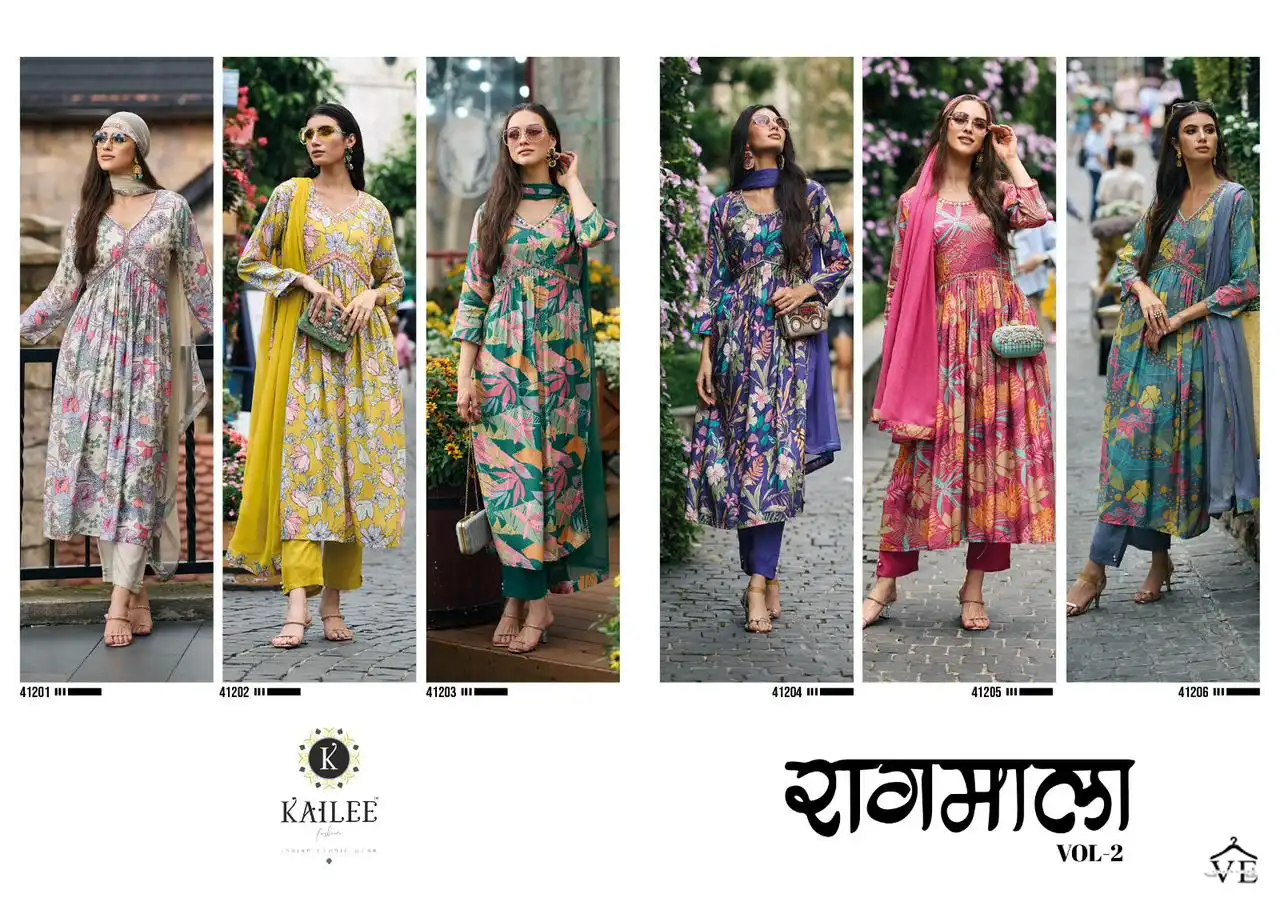 Kailee Fashion Ragmala Vol-2 Pure Viscose Muslin Wholesale Readymade Suits Catalog — Wholesale Salwar Suits, MPA wholesale from Surat — view 7