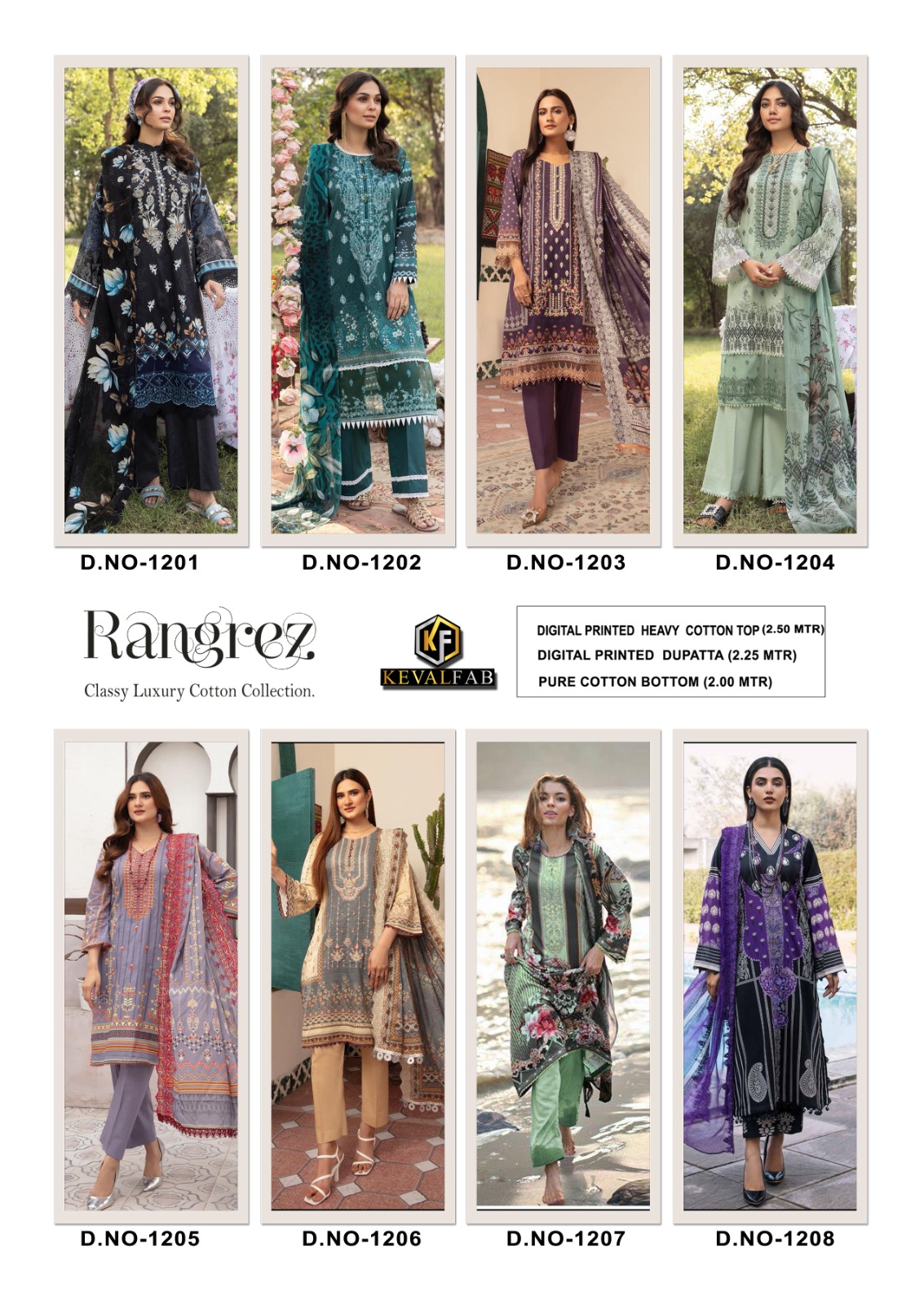 Keval Fab Rangrez Vol 2 Cotton Wholesale Pakistani Salwar Suits  Catalog — Wholesale Salwar Suits, MPA wholesale from Surat — view 9