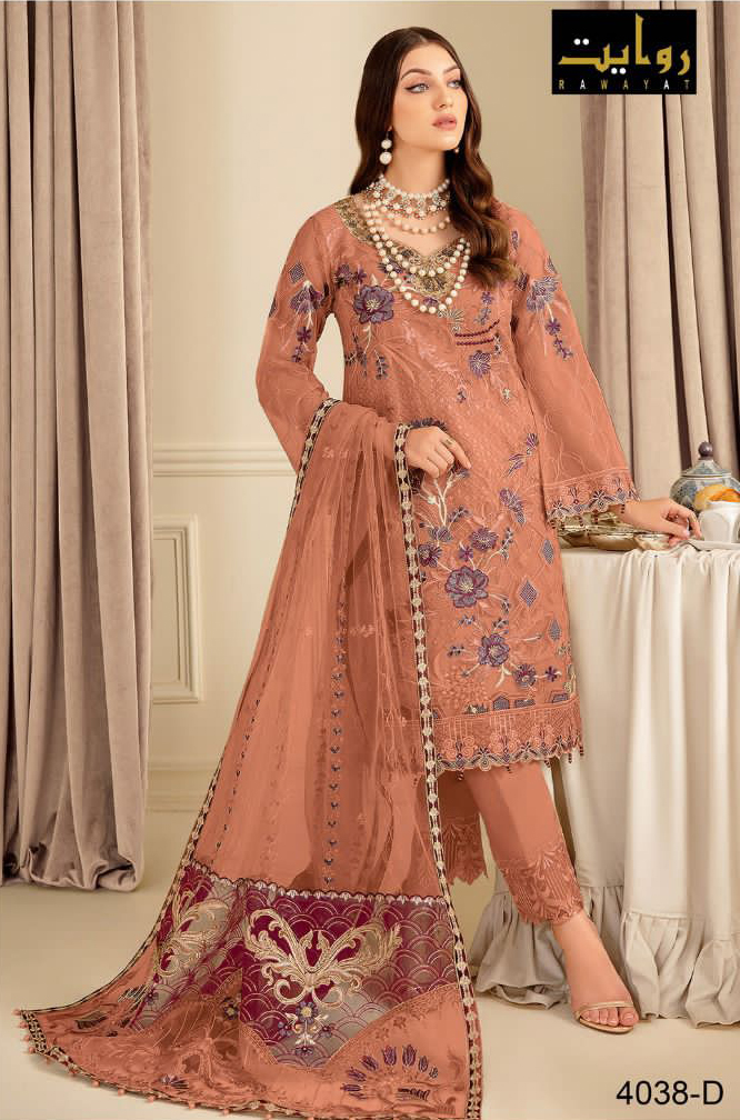 Rawayat Rangoon Colors Vol 18 Georgette Wholesale Pakistani Salwar Suit Catalog — Wholesale Salwar Suits, MPA wholesale from Surat - Gallery Image 3