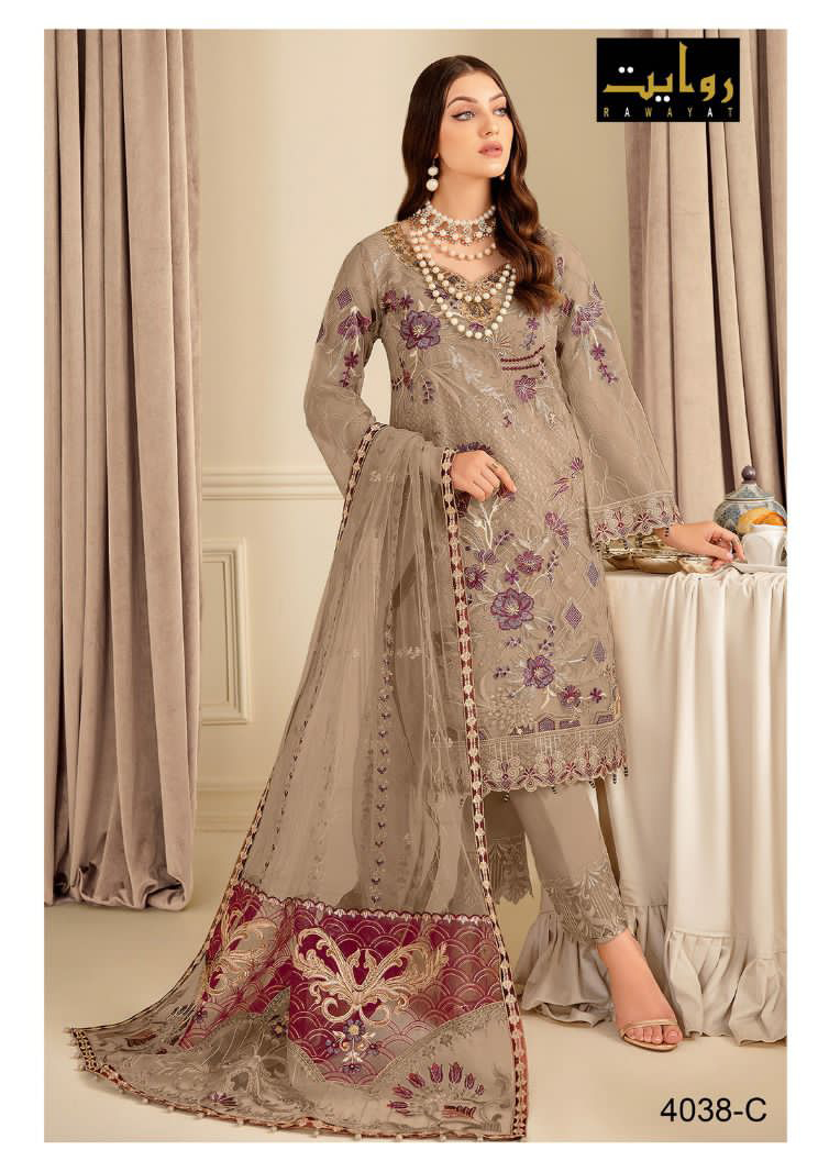 Rawayat Rangoon Colors Vol 18 Georgette Wholesale Pakistani Salwar Suit Catalog — Wholesale Salwar Suits, MPA wholesale from Surat - Gallery Image 4