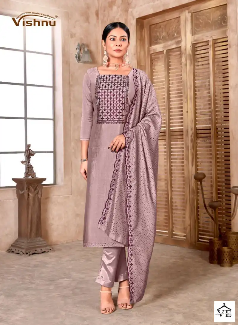 Vishnu Resham Silk Wholesale Designer Work Salwar Suit Catalog — Wholesale Salwar Suits, MPA wholesale from Surat - Gallery Image 2