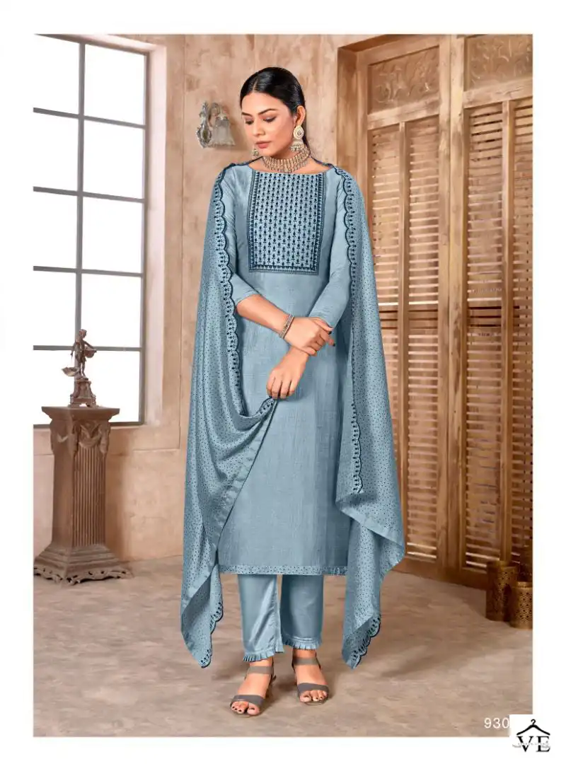 Vishnu Resham Silk Wholesale Designer Work Salwar Suit Catalog — Wholesale Salwar Suits, MPA wholesale from Surat - Gallery Image 3