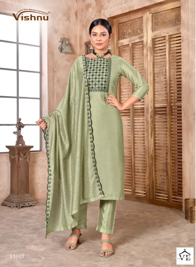 Vishnu Resham Silk Wholesale Designer Work Salwar Suit Catalog — Wholesale Salwar Suits, MPA wholesale from Surat - Gallery Image 6