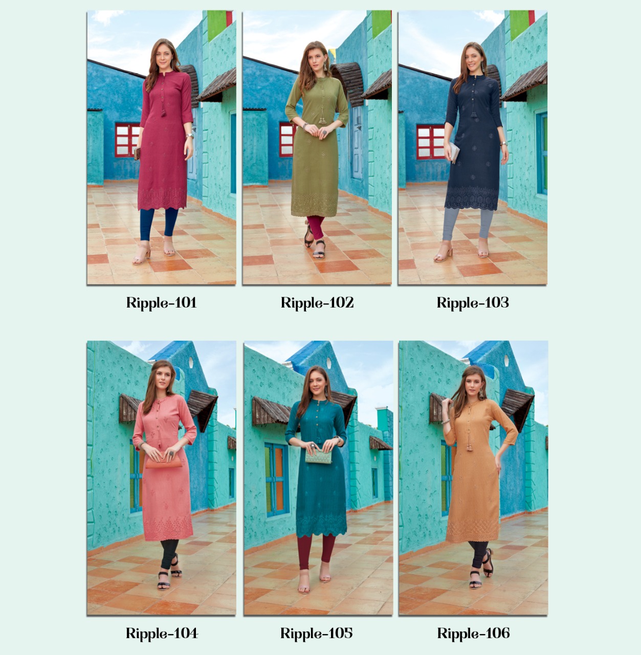 Rangmaya Ripple Rayon Wholesale Fancy Straight Kurtis  Catalog — Wholesale Kurtis, Rangmaya wholesale from Surat — view 7