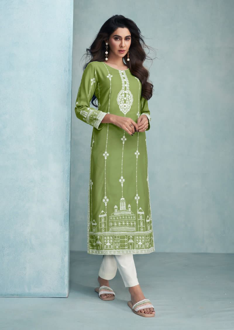 Vamika Nx Rooh Vol 6 Dark Color Pure Reyon Viscos Wholesale Designer Kurti With Pant Catalog — Wholesale Kurtis, MPA wholesale from Surat - Gallery Image 2