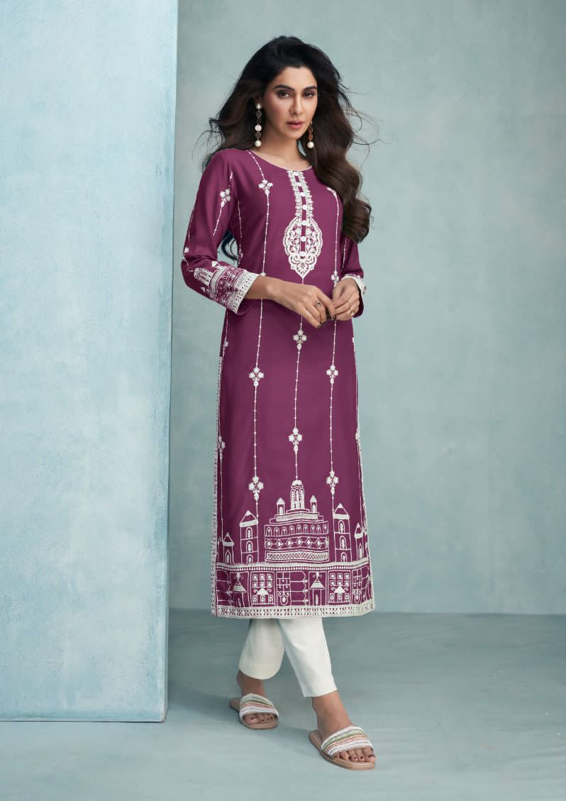 Vamika Nx Rooh Vol 6 Dark Color Pure Reyon Viscos Wholesale Designer Kurti With Pant Catalog — Wholesale Kurtis, MPA wholesale from Surat - Gallery Image 5