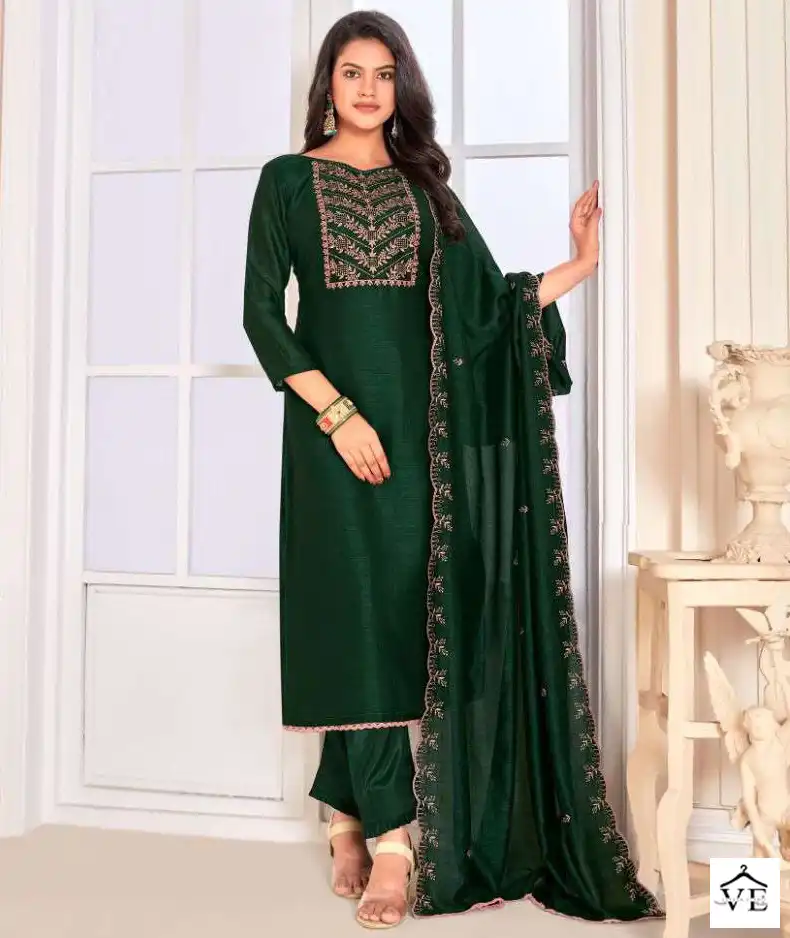 Vishnu Impex Rose Gold Vol 2 Vichitra Silk Wholesale Salwar Suit Catalog — Wholesale Salwar Suits, MPA wholesale from Surat — view 1
