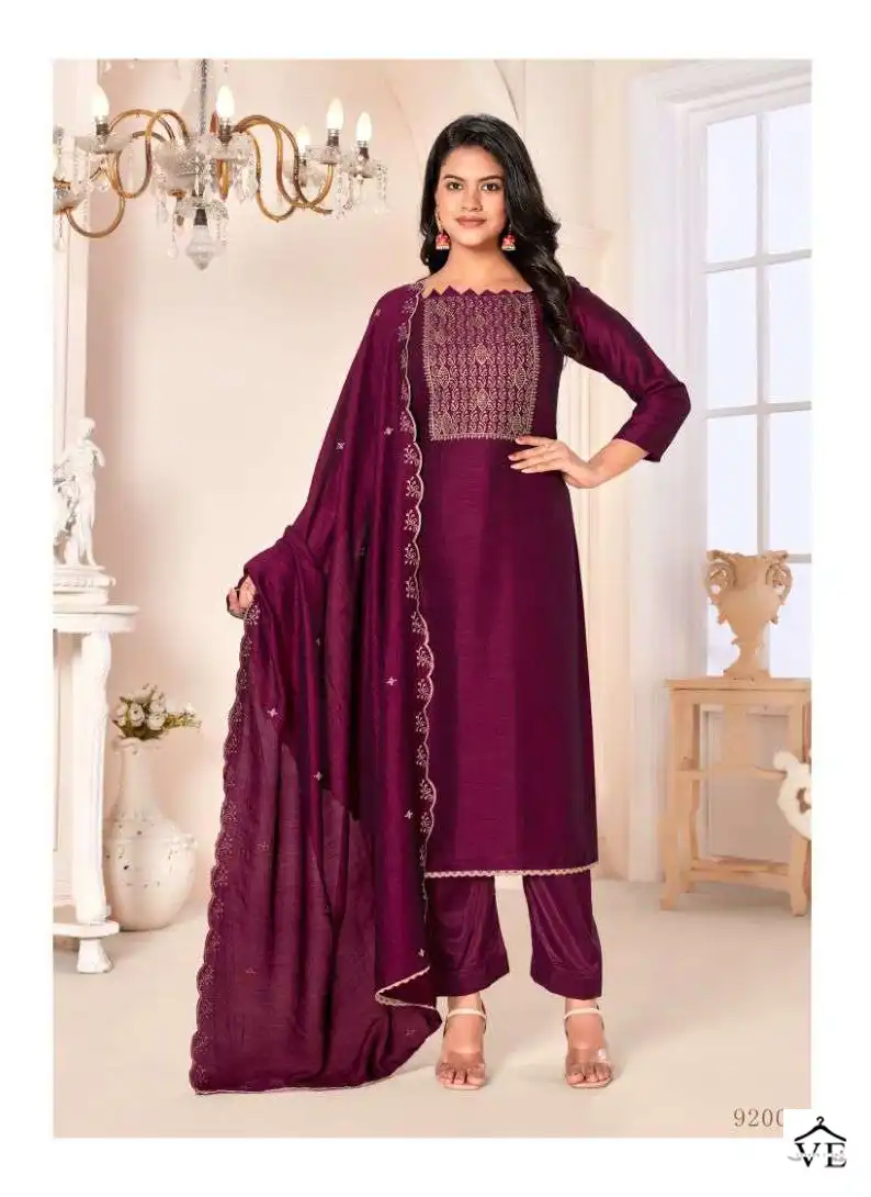 Vishnu Impex Rose Gold Vol 2 Vichitra Silk Wholesale Salwar Suit Catalog — Wholesale Salwar Suits, MPA wholesale from Surat - Gallery Image 4
